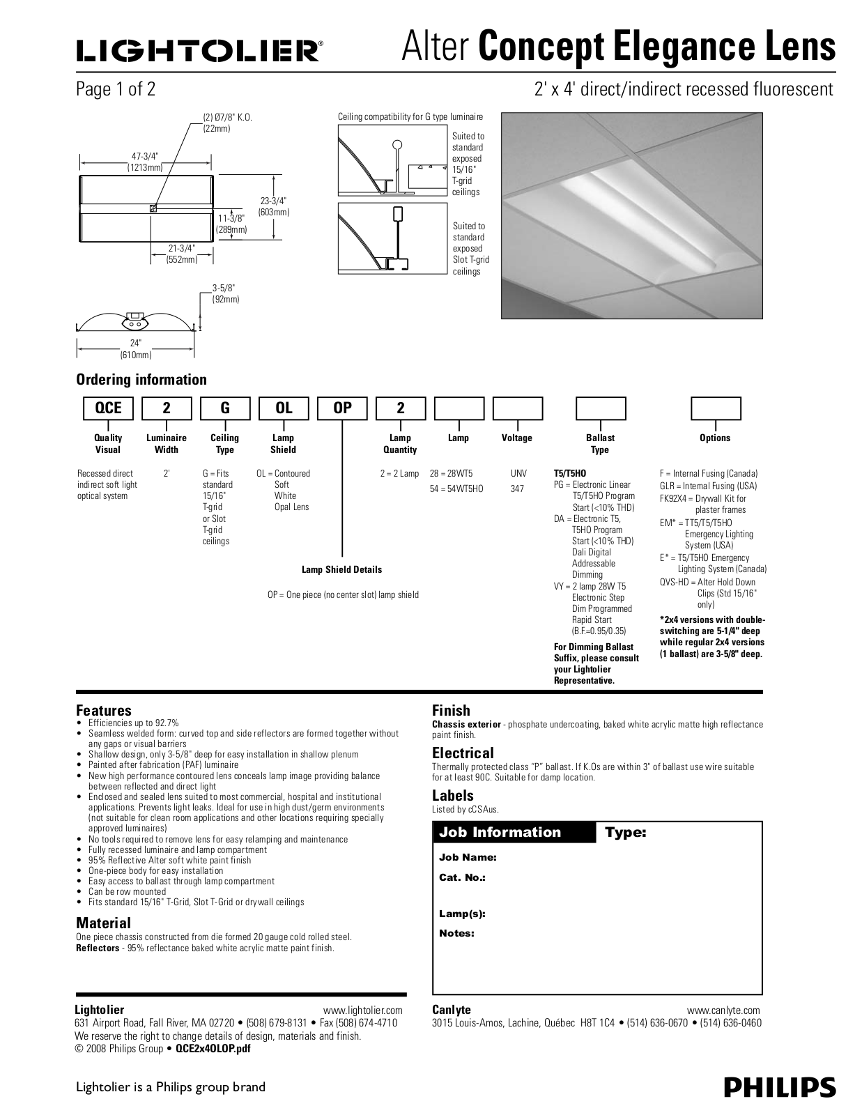 Lightolier Concept Elegance Lens User Manual