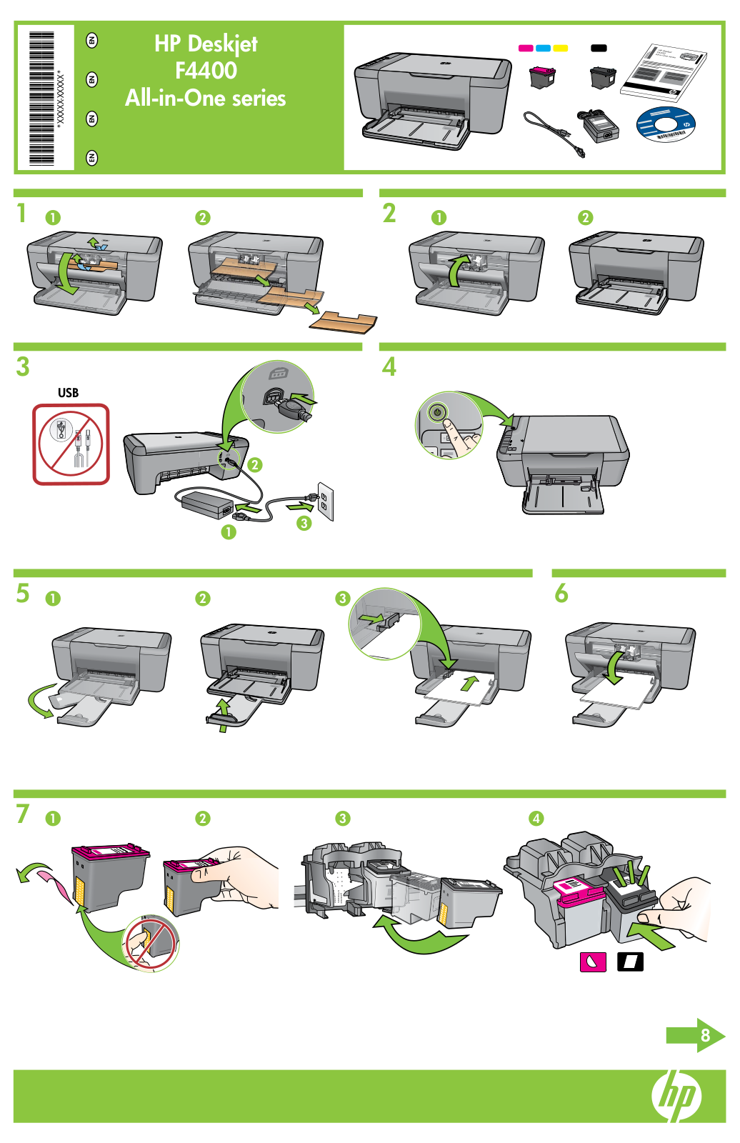 HP Deskjet F4435, Deskjet F4440, Deskjet F4480 Setup Poster