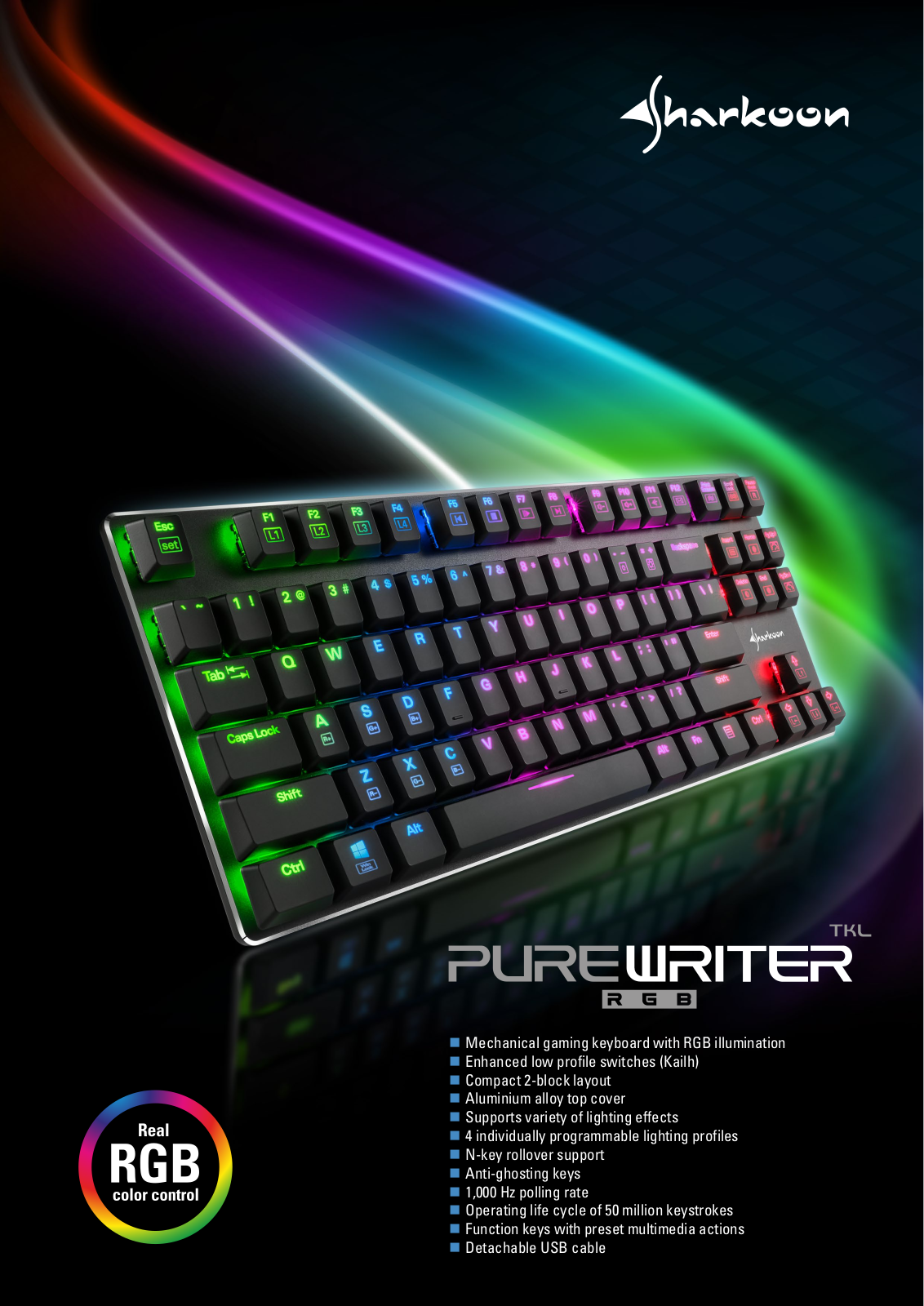 Sharkoon PureWriter TKL RGB User Manual