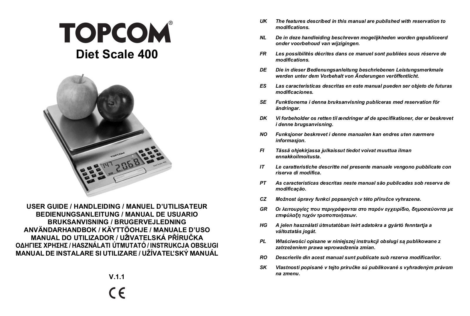 Topcom 400 User Manual