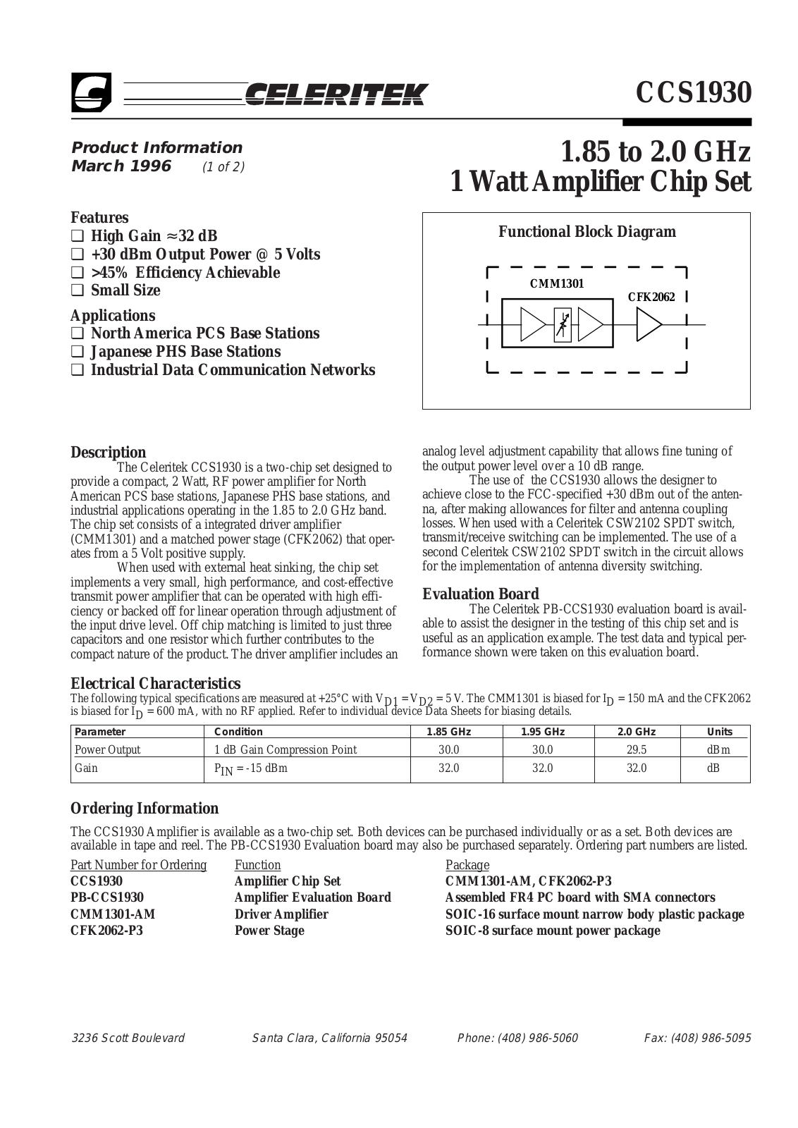 CELER CCS1930 Datasheet