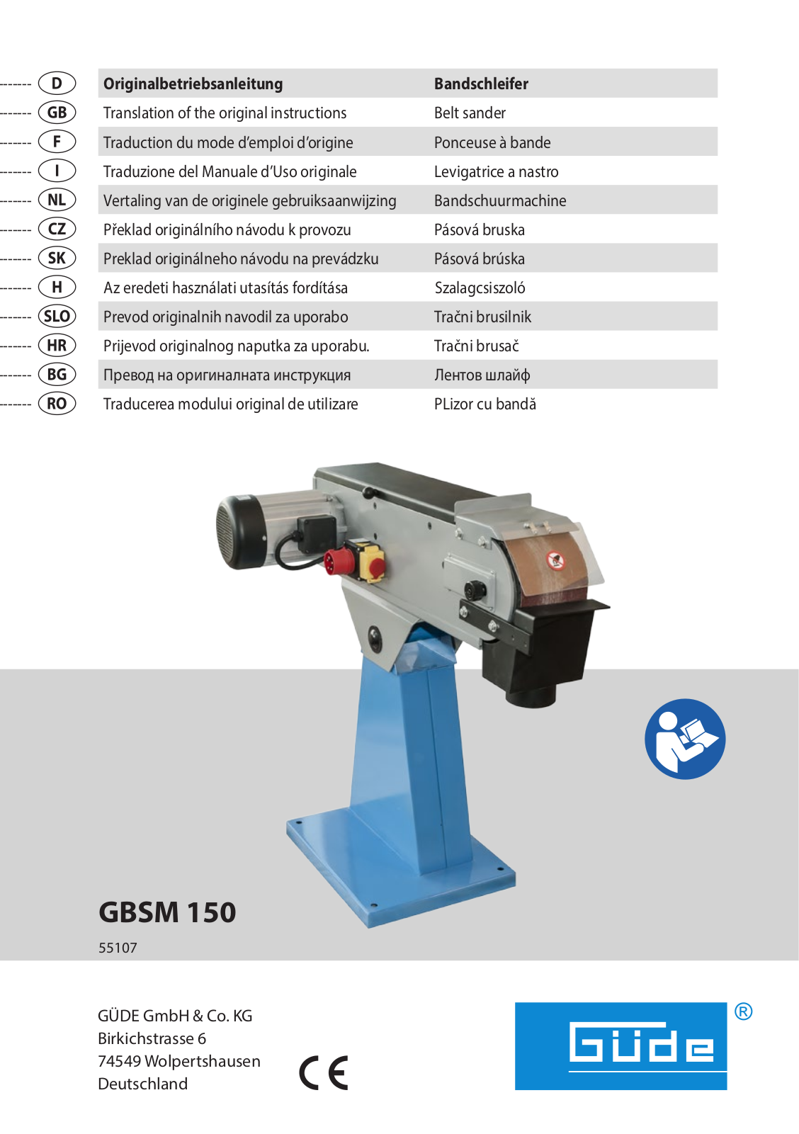 GÜDE GBSM 150 operation manual