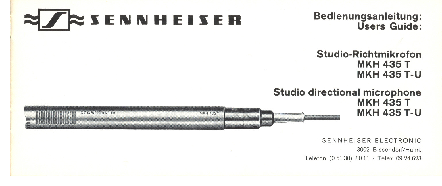 Sennheiser MKH 435T User Manual