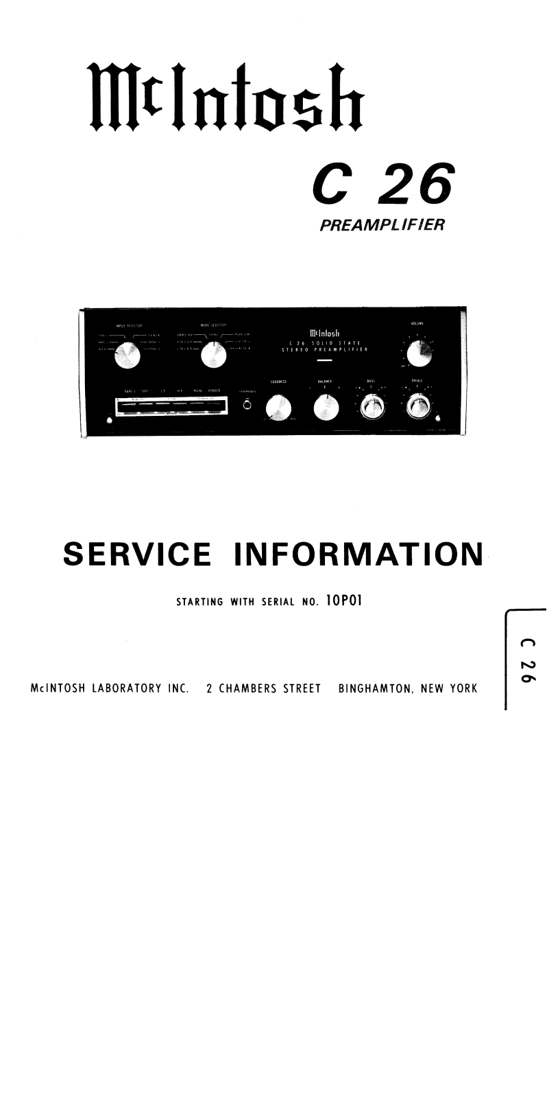 McIntosh C-26 Service manual