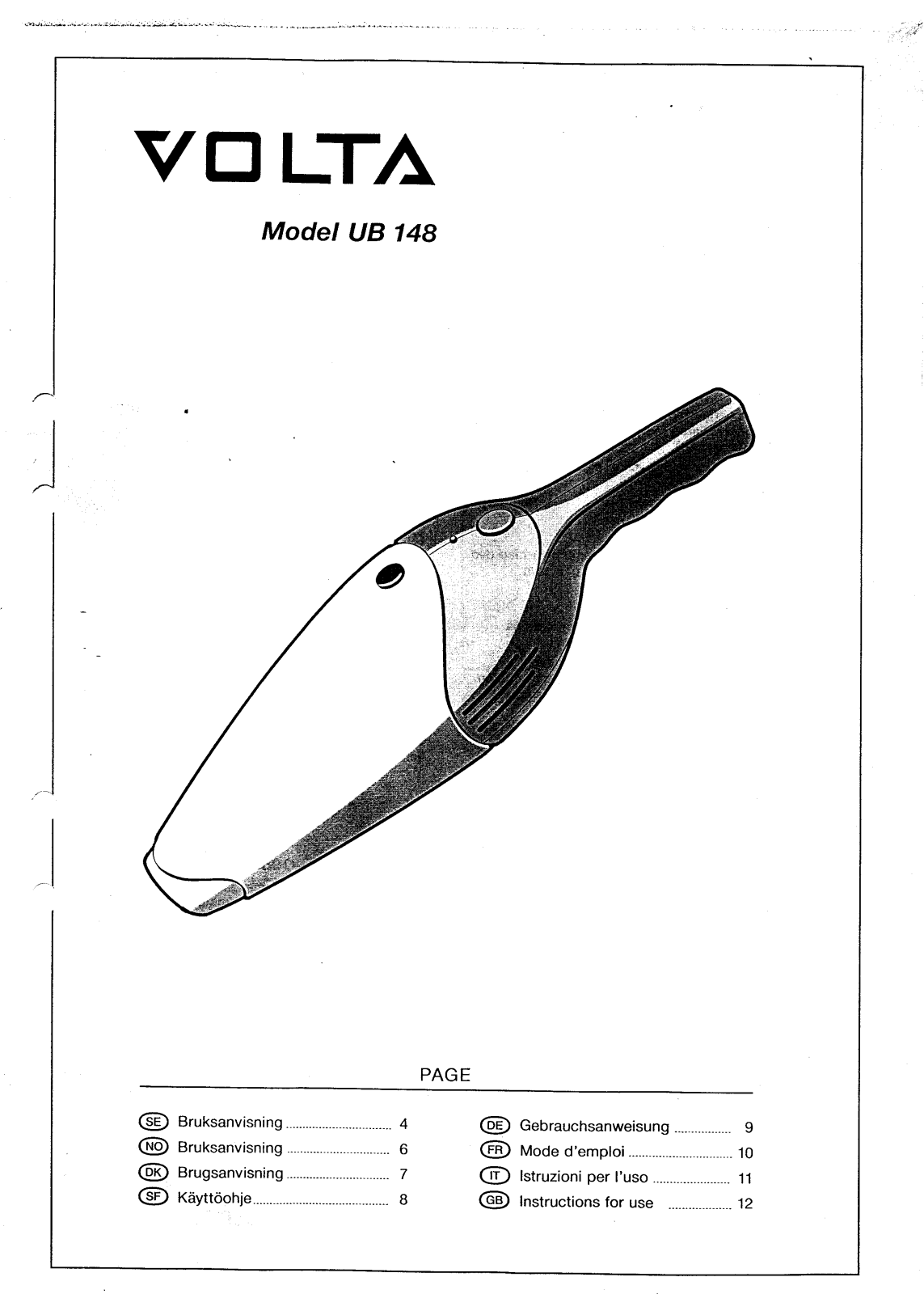 Volta UB158 User Manual