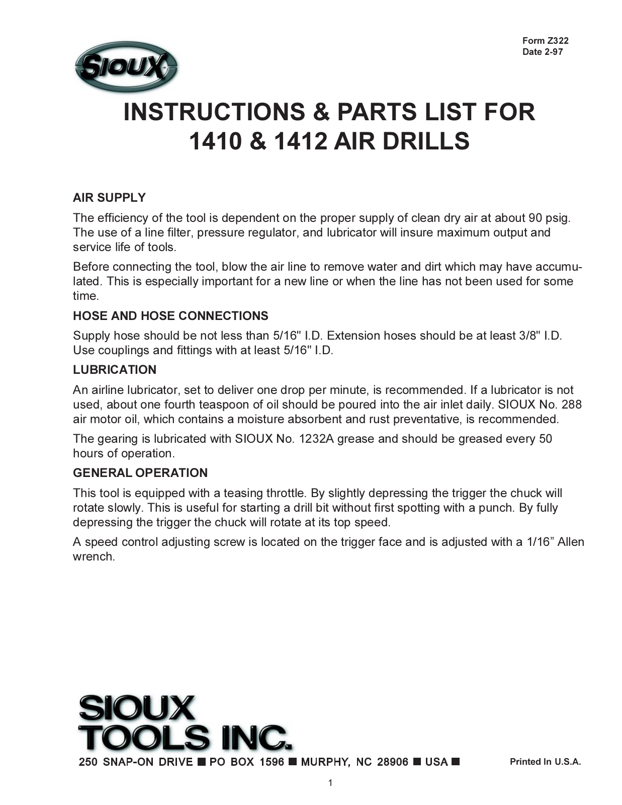 Sioux 1412 User Manual - ManualMachine.com