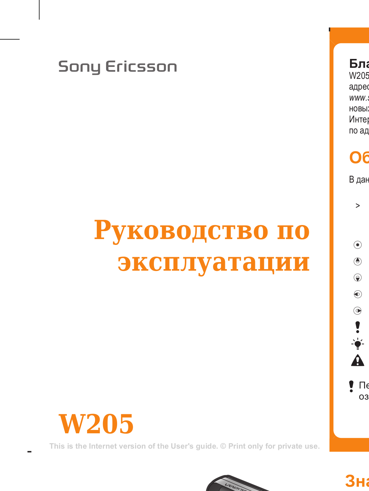 Sony Ericsson W205 User Manual