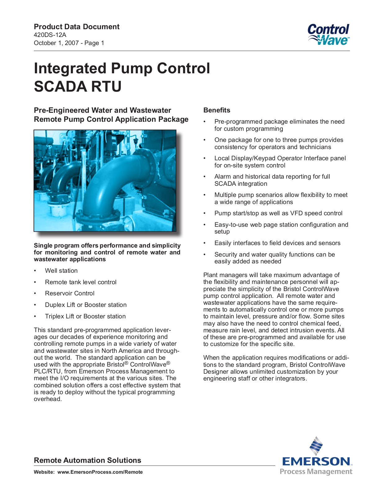 Emerson Process Management Control Wave SCADA RTU User Manual