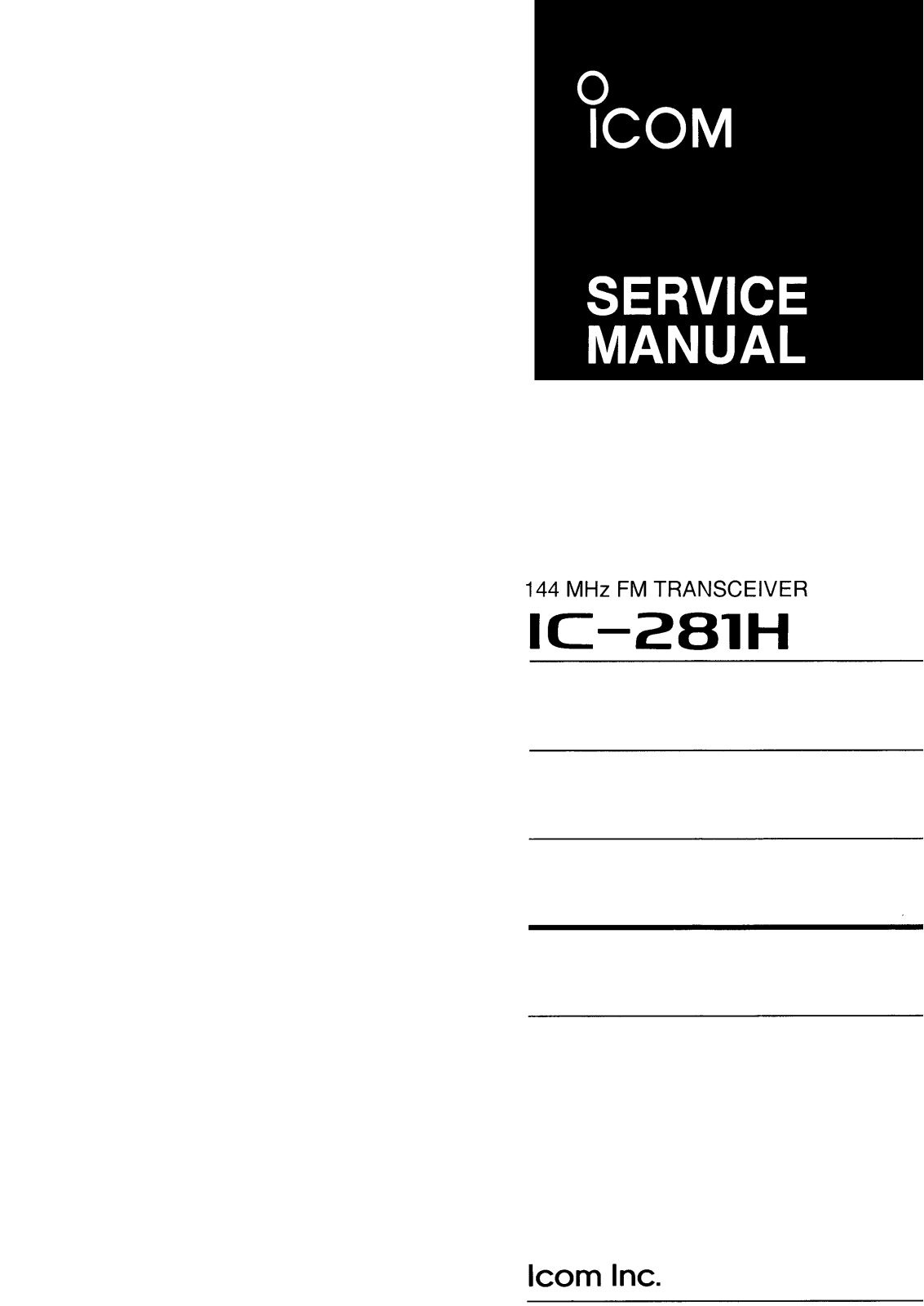 Icom IC-281H Service Manual