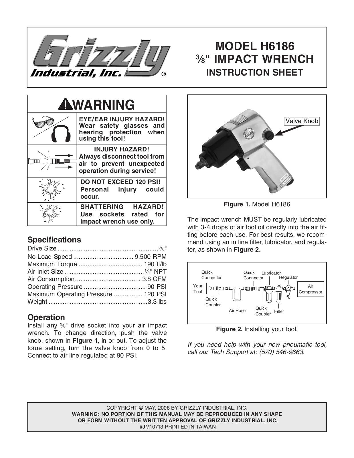 Grizzly H6186 User Manual