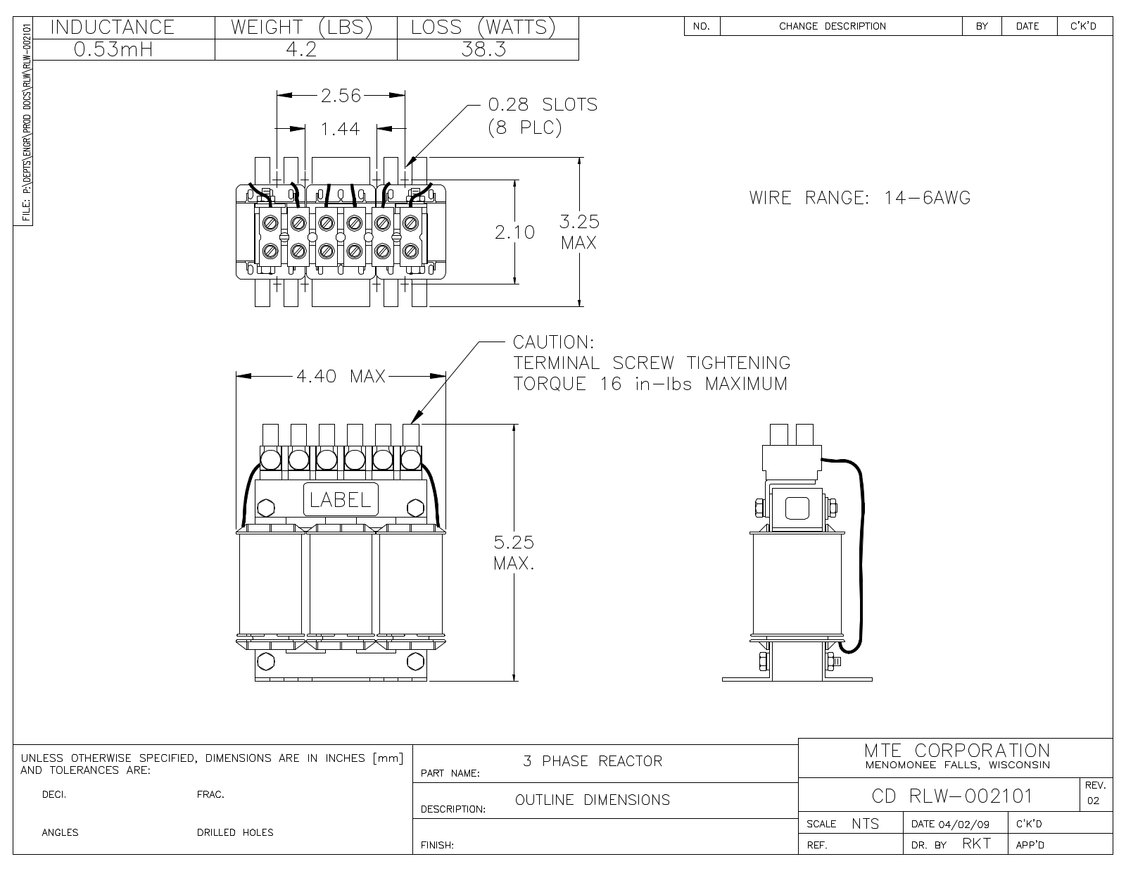 MTE RLW-002101 CAD Drawings