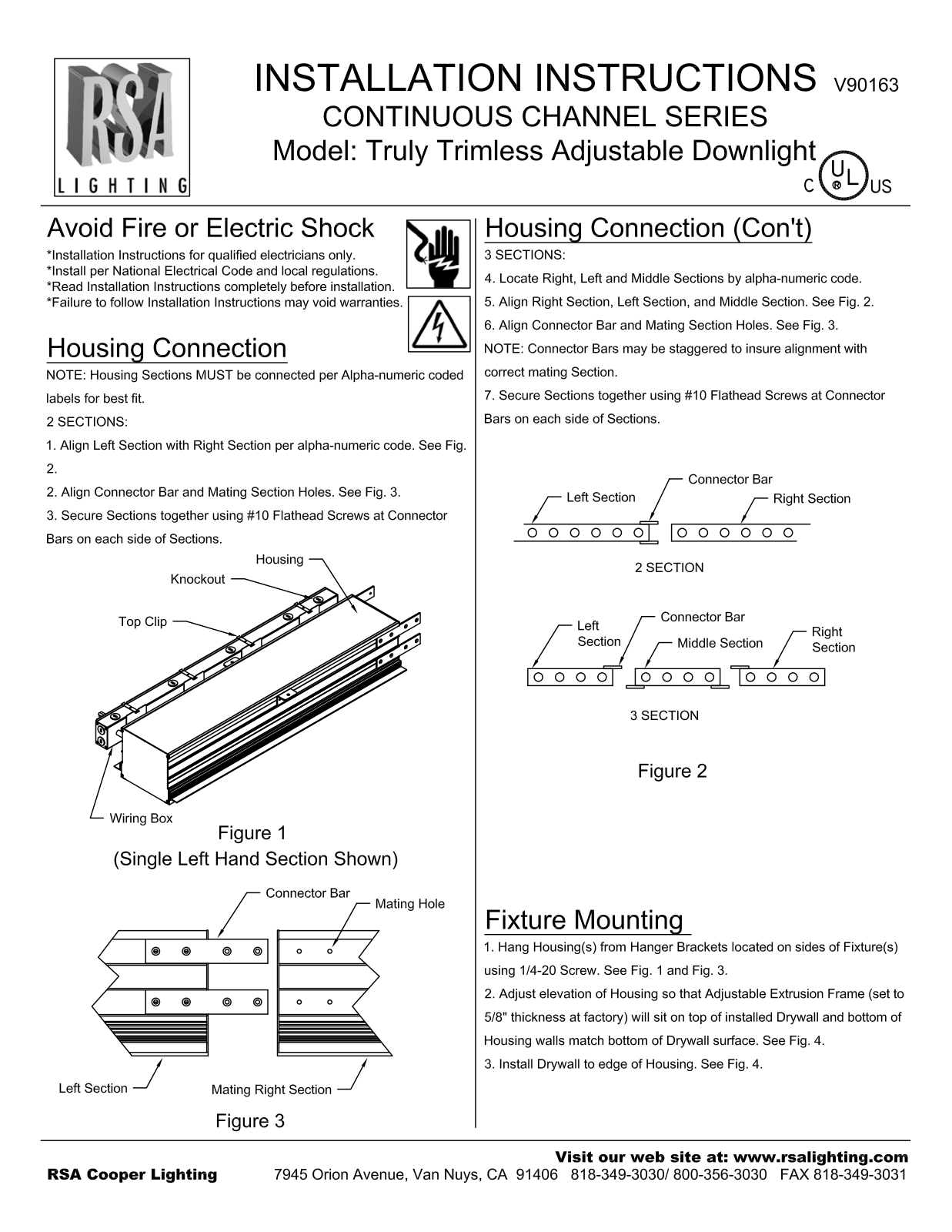 Cooper Lighting V90163 User Manual