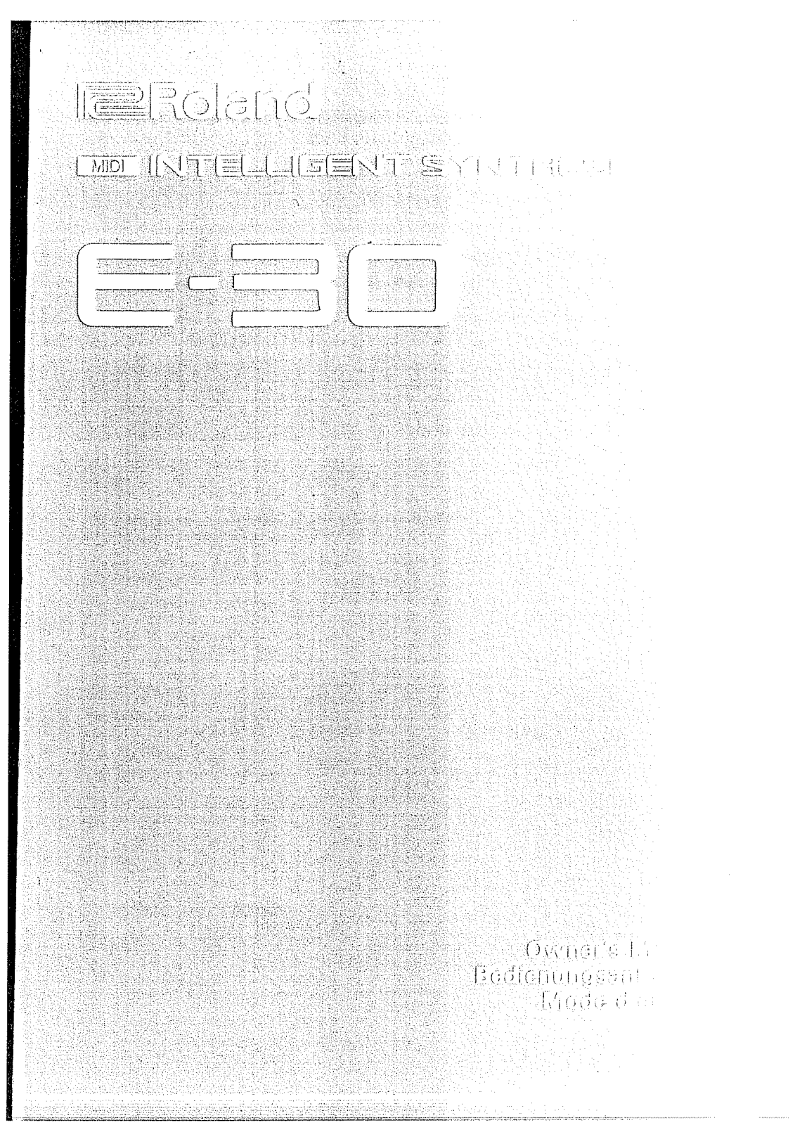 Roland E-30 User Manual