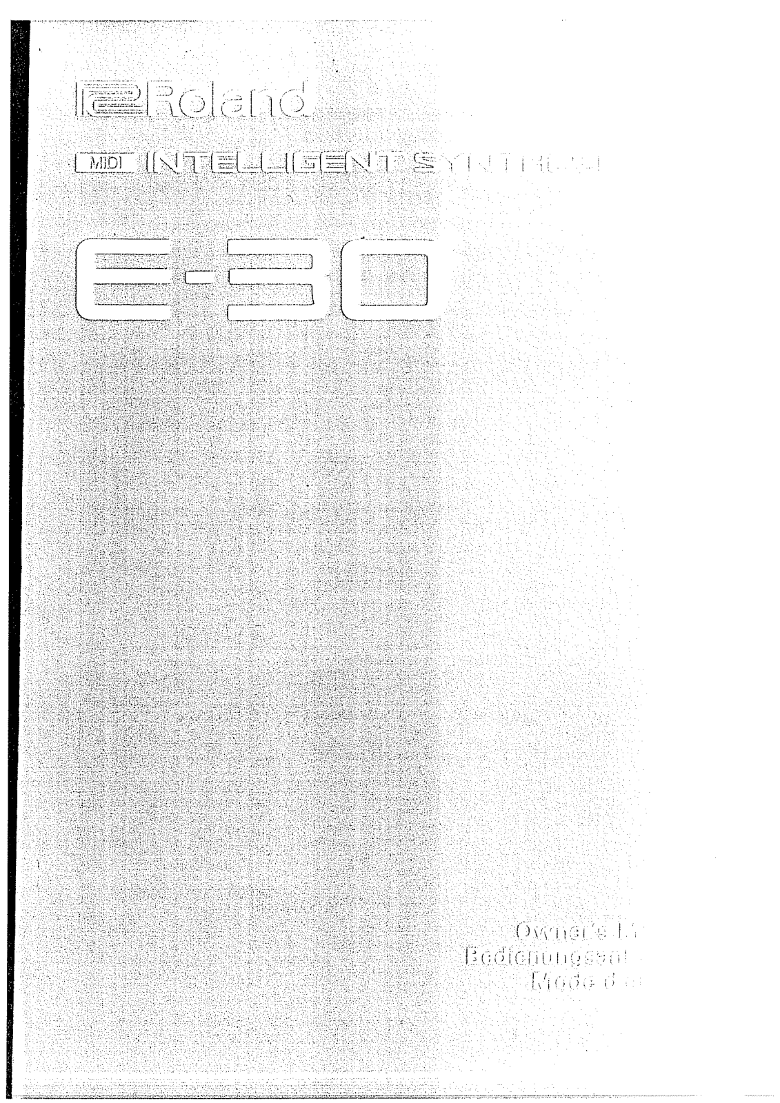 Roland E-30 Manual