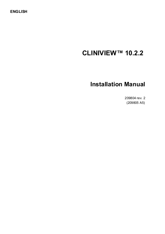 Instrumentarium Dental Cliniview Installation Manual