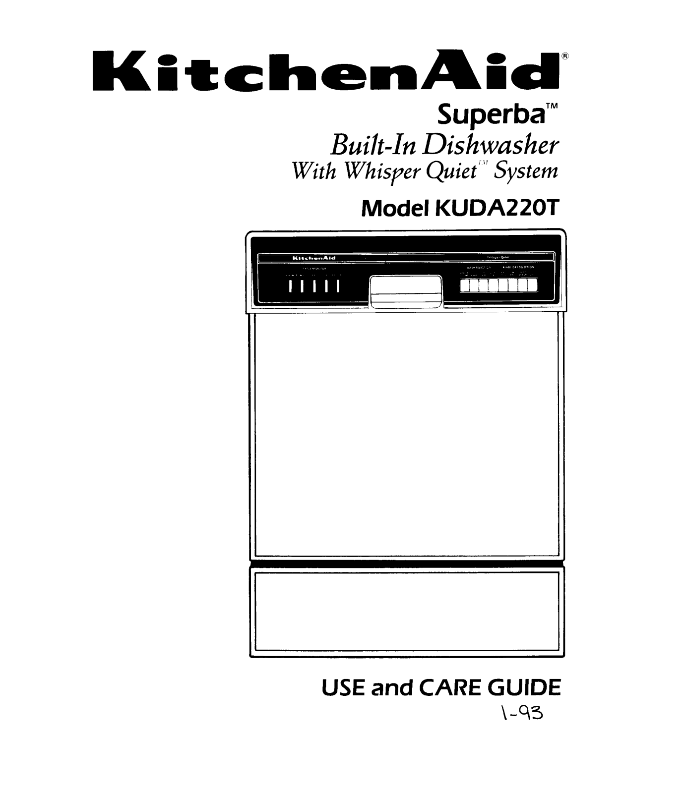 KitchenAid KUDA220T User Manual