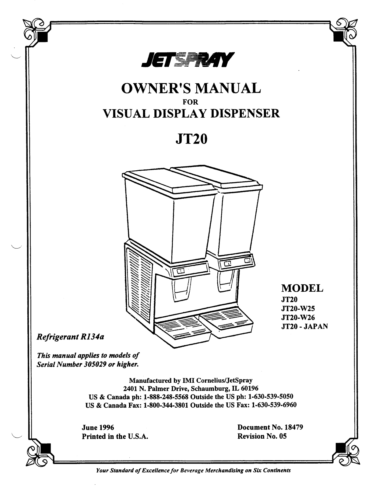 Jet Spray JT20-JAPAN Installation  Manual