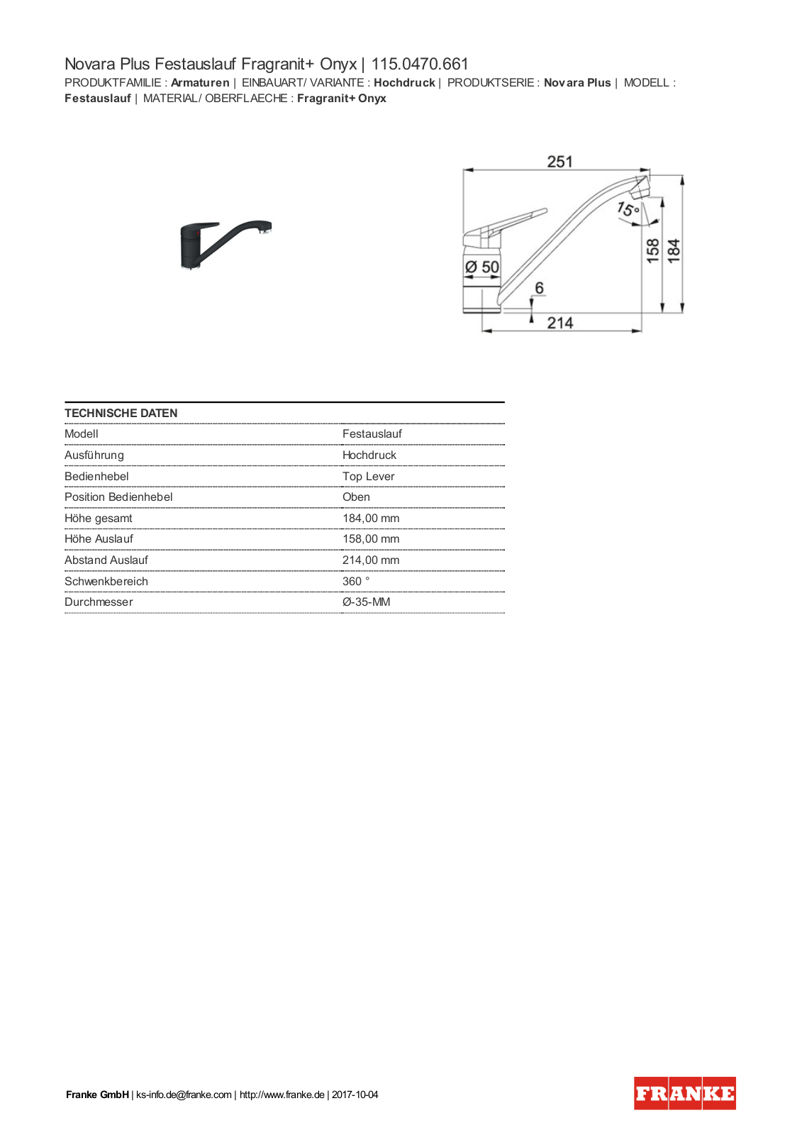 Franke 115.0470.661 Service Manual