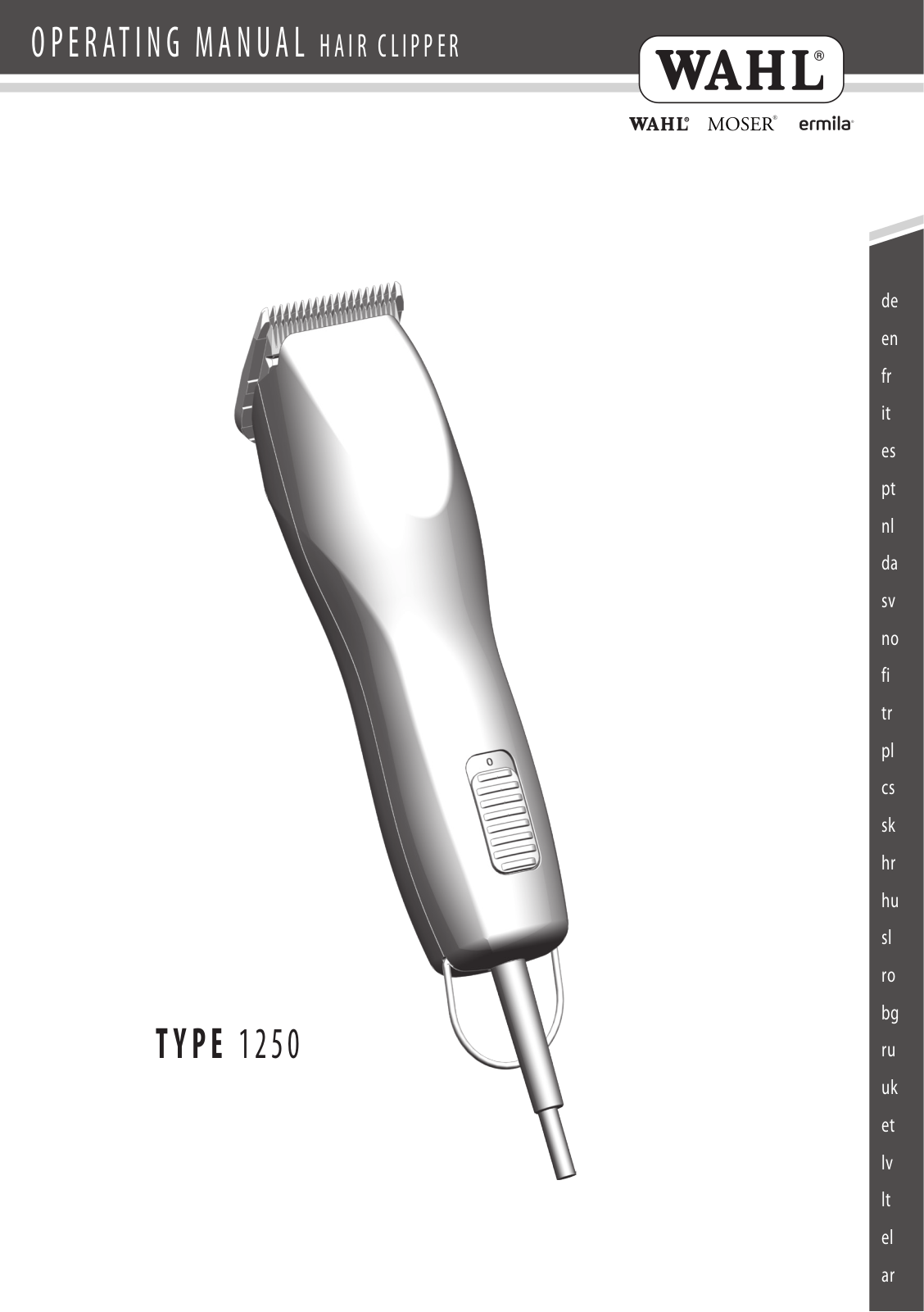 Wahl 1250 Operating Manual