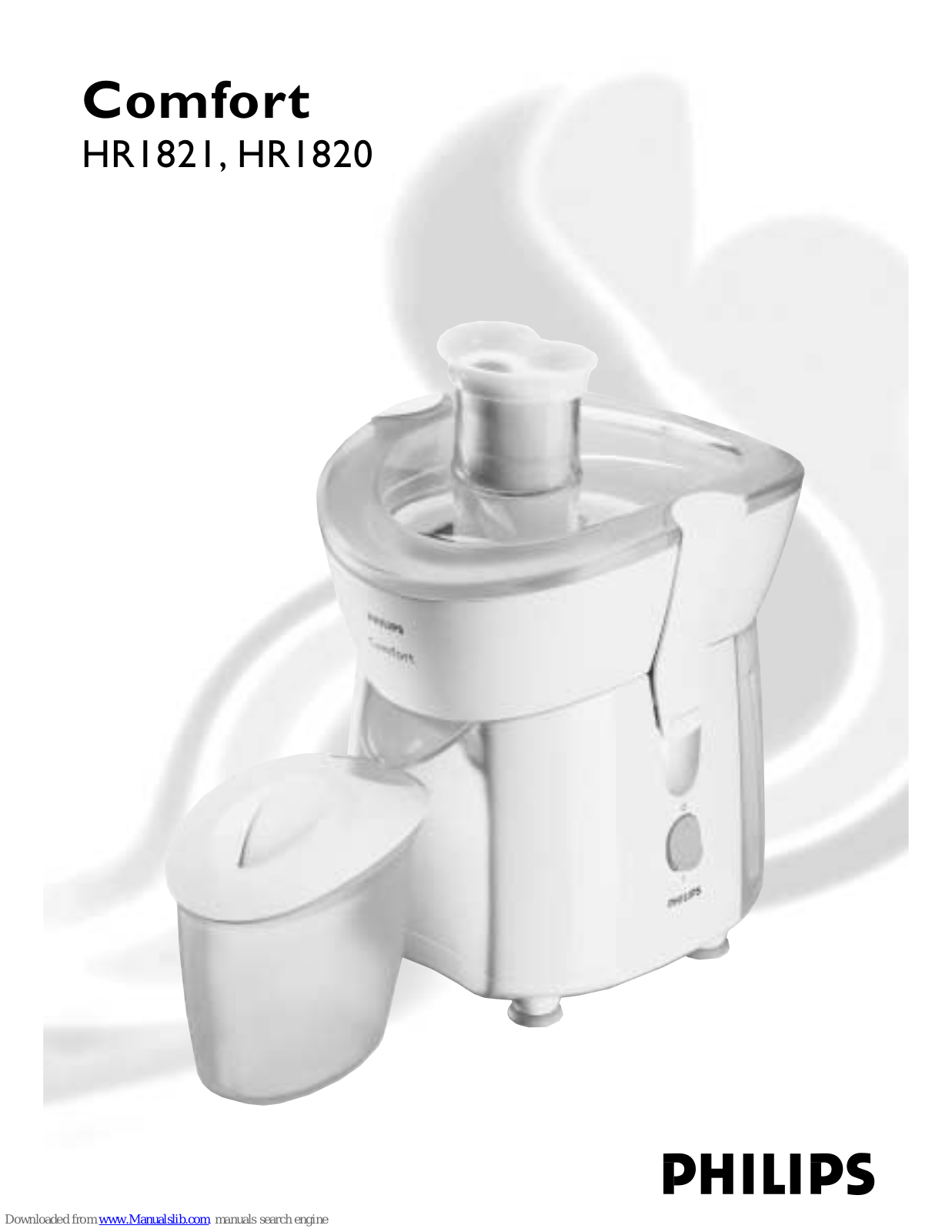 Philips Comfort HR1821, Comfort HR1820 Instructions Manual