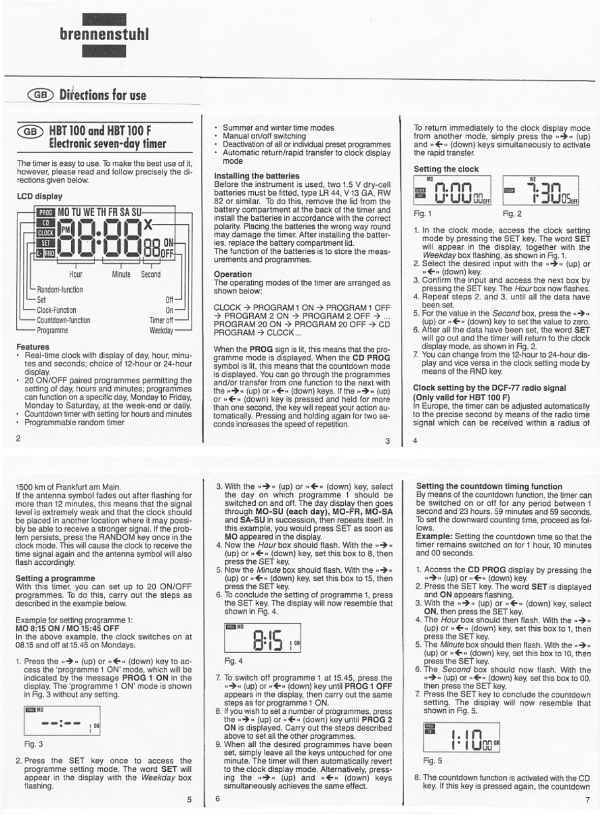 Brennenstuhl HBT 100 F, HBT 100 Manual