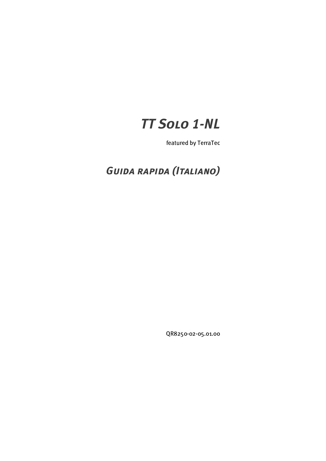 TerraTec TT Solo 1 NL User Manual