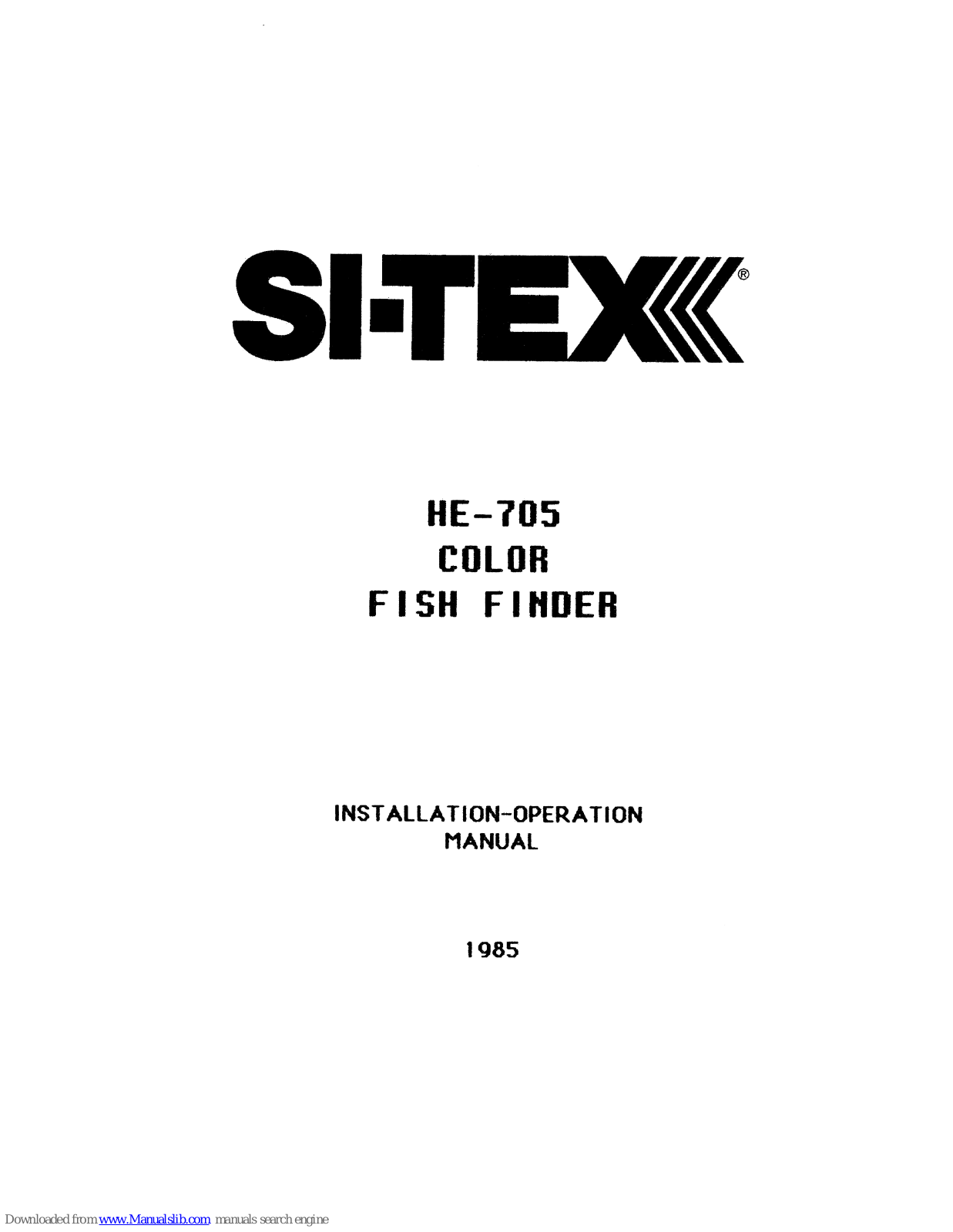 Si-tex HE-705 Installation & Operation Manual