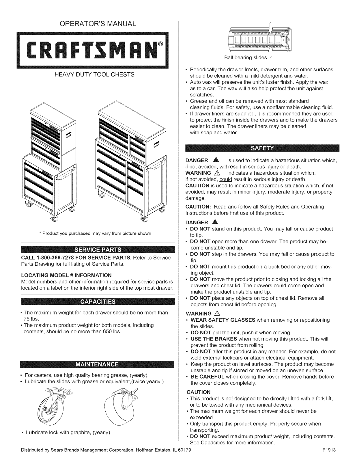 Craftsman 706299060, 706377160, 706113240, 70611571, 706377180 Owner’s Manual