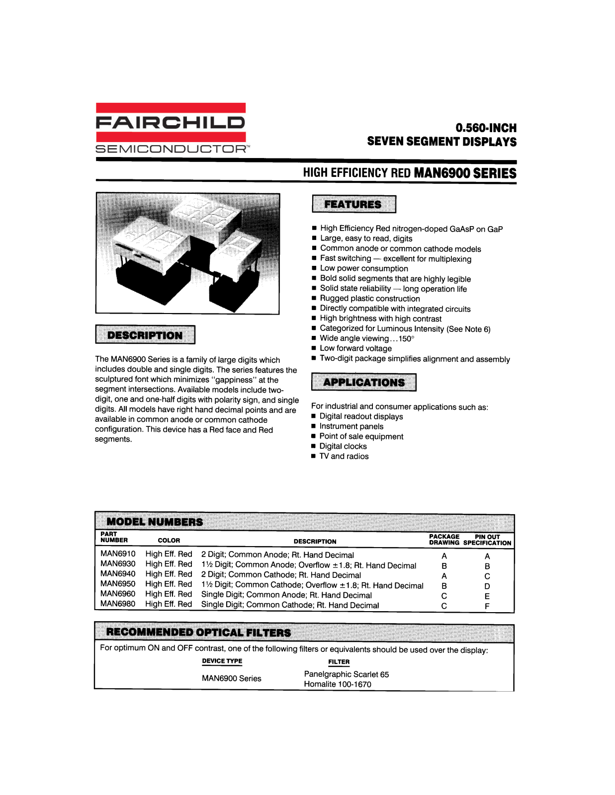 Fairchild Semiconductor MAN6960, MAN6950, MAN6940, MAN6930, MAN6910 Datasheet