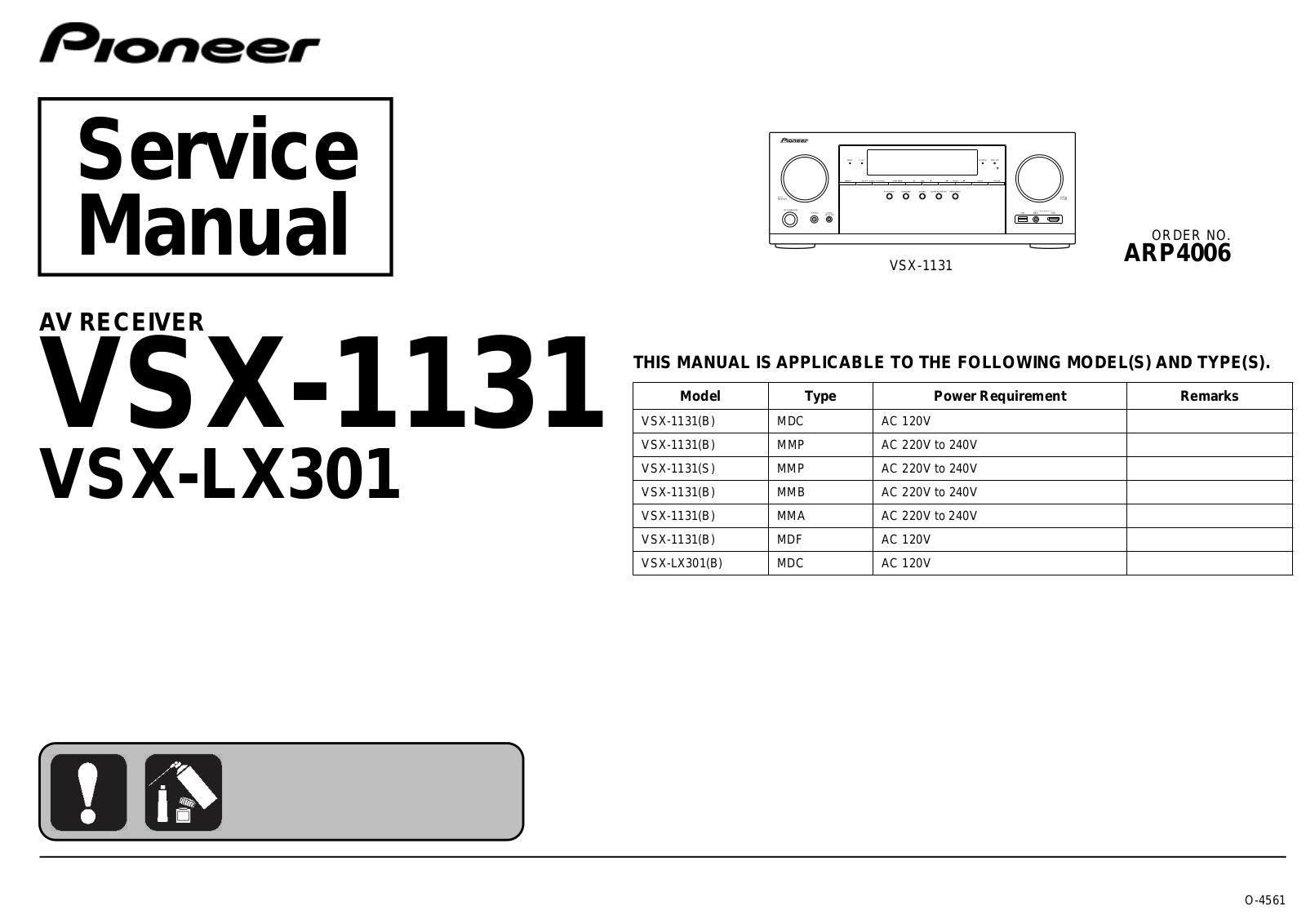 Pioneer VSX-1131, VSX-LX301 Service manual