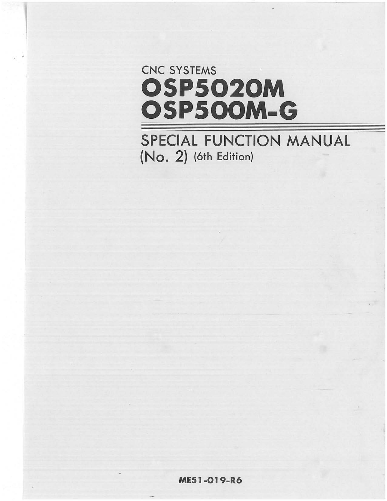 okuma OSP5020M, OSP500M-G User Manual