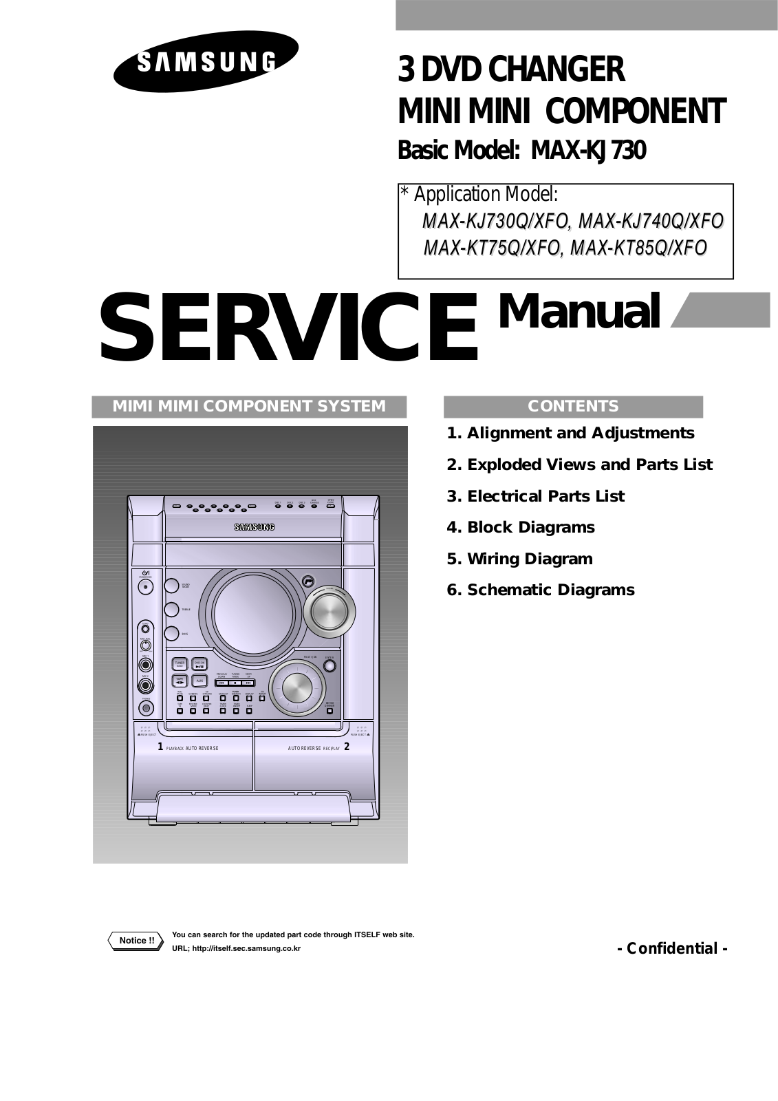 Samsung MAX- KJ730, MAX-KJ740, MAX-KT75, MAX-KT85 Service manual