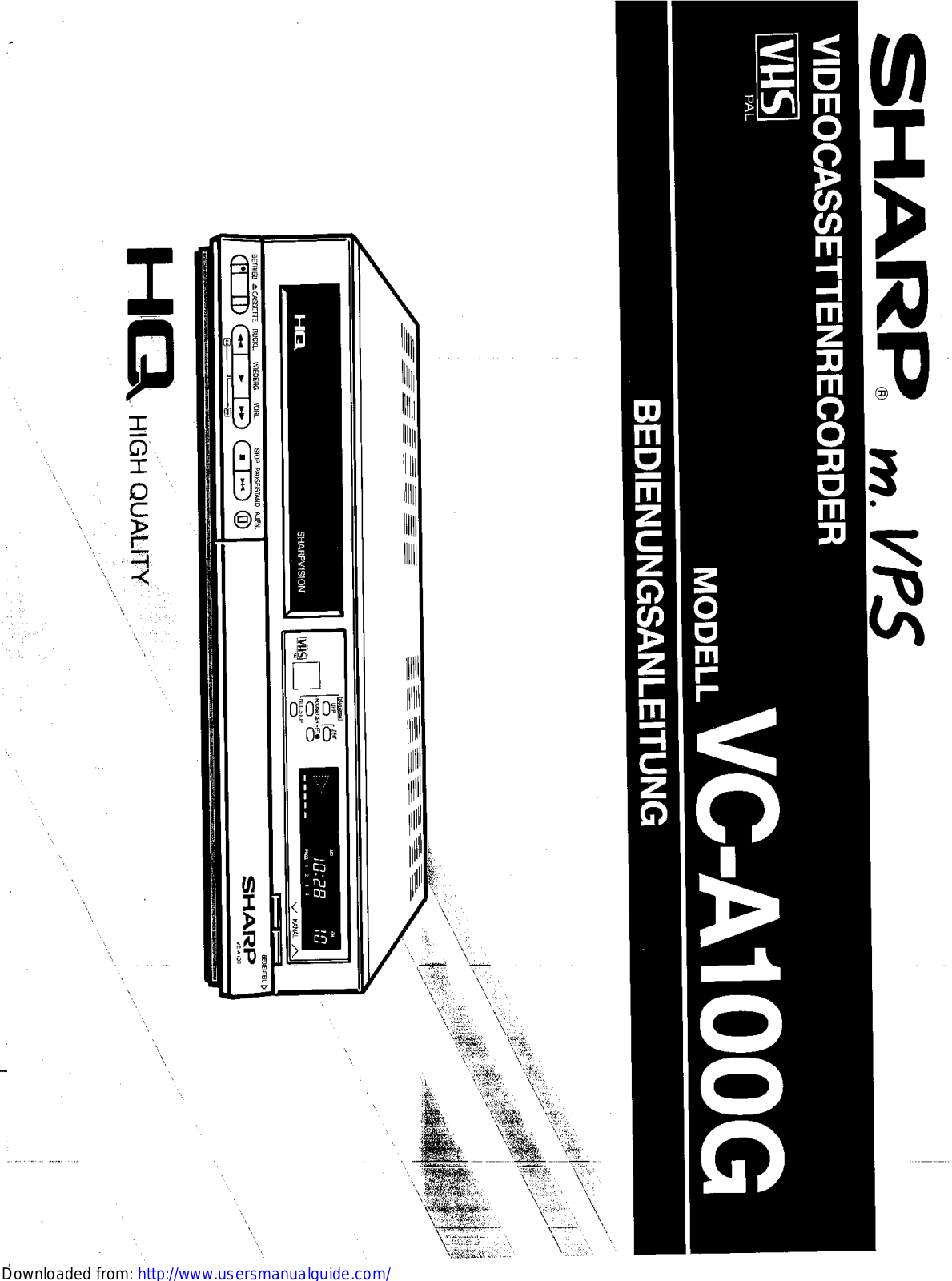 SHARP VC-A100G User Manual