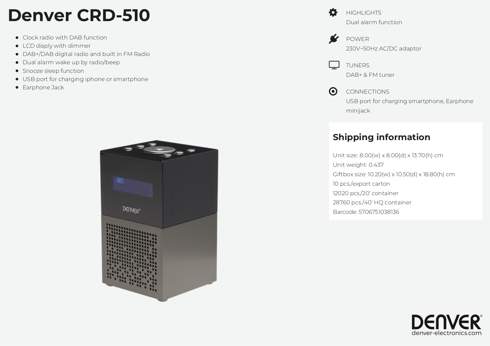 Denver CR-510 User Manual