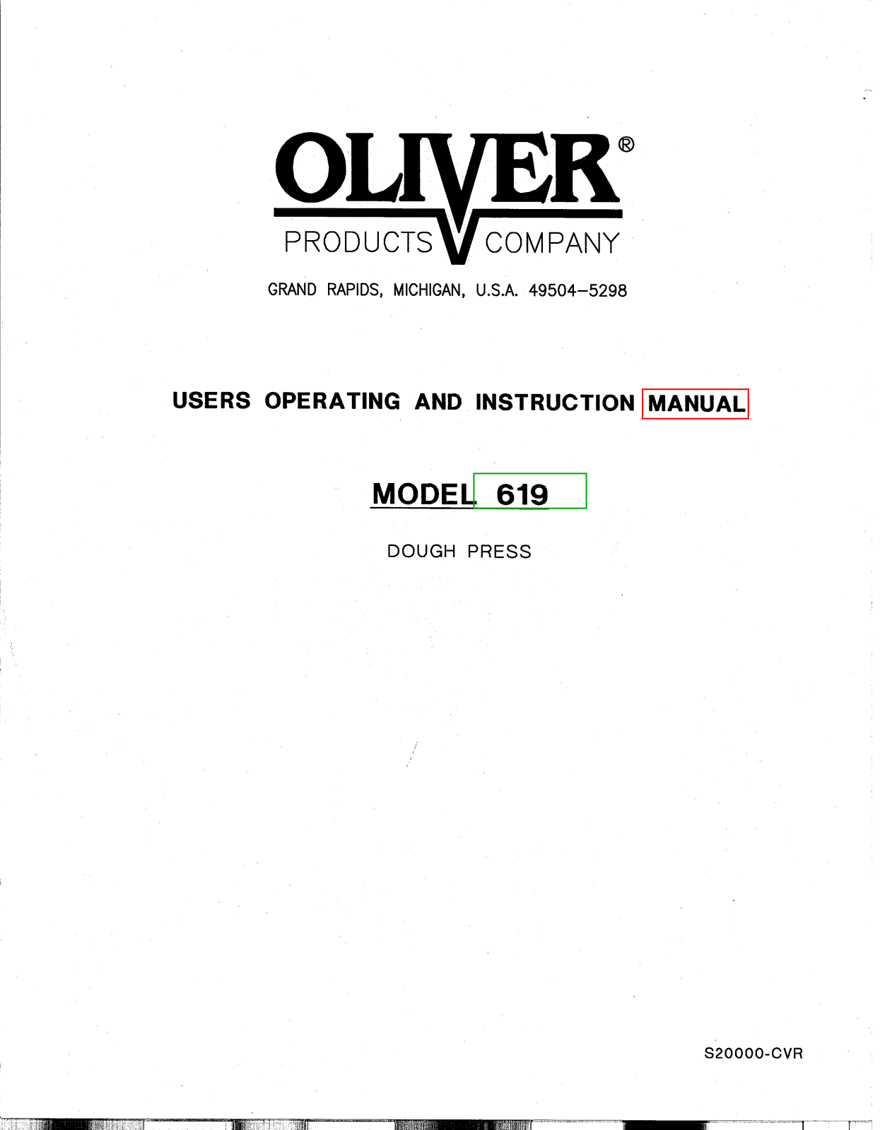 Oliver 619 Parts List