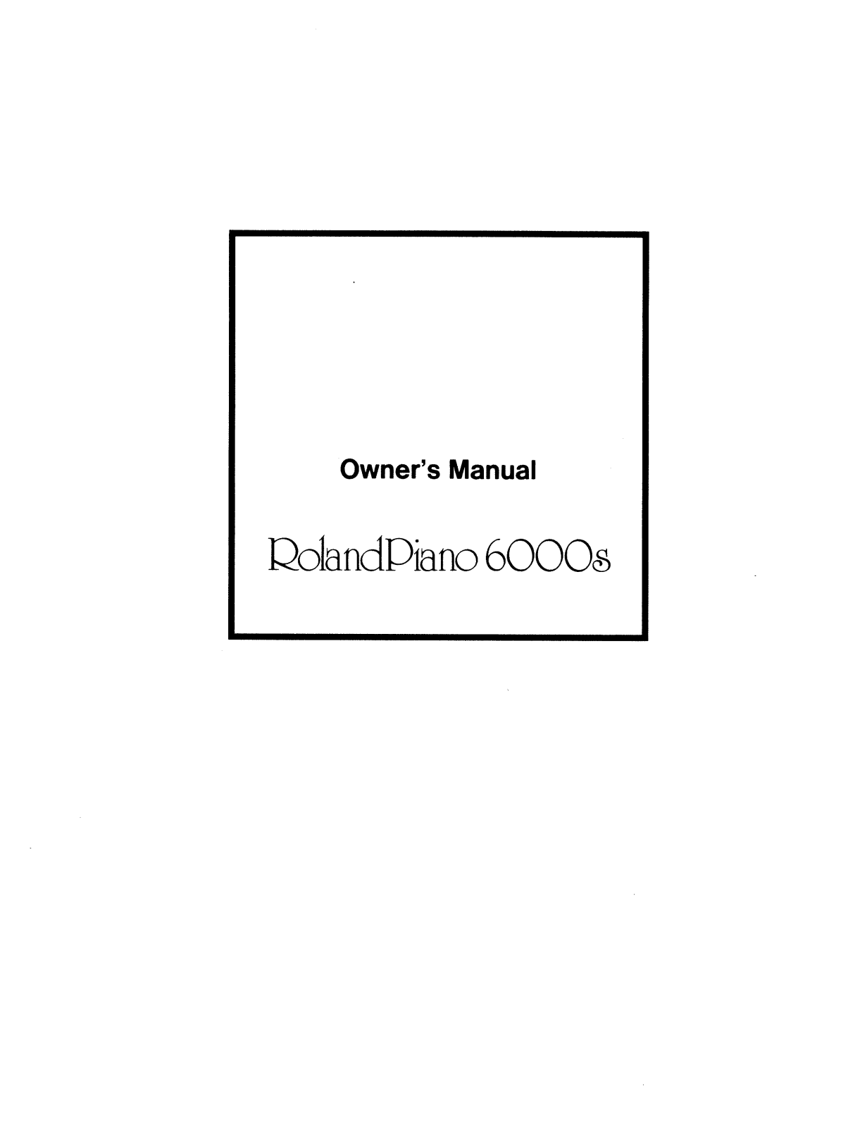 Roland HP 6000S Service Manual