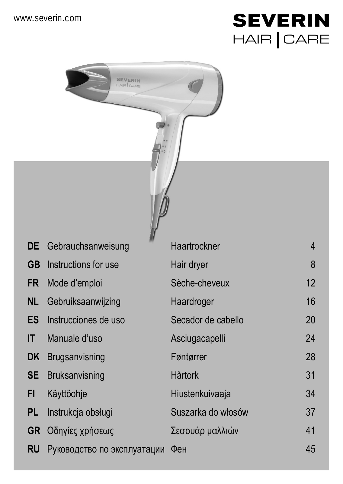 Severin HT 0162 User Manual