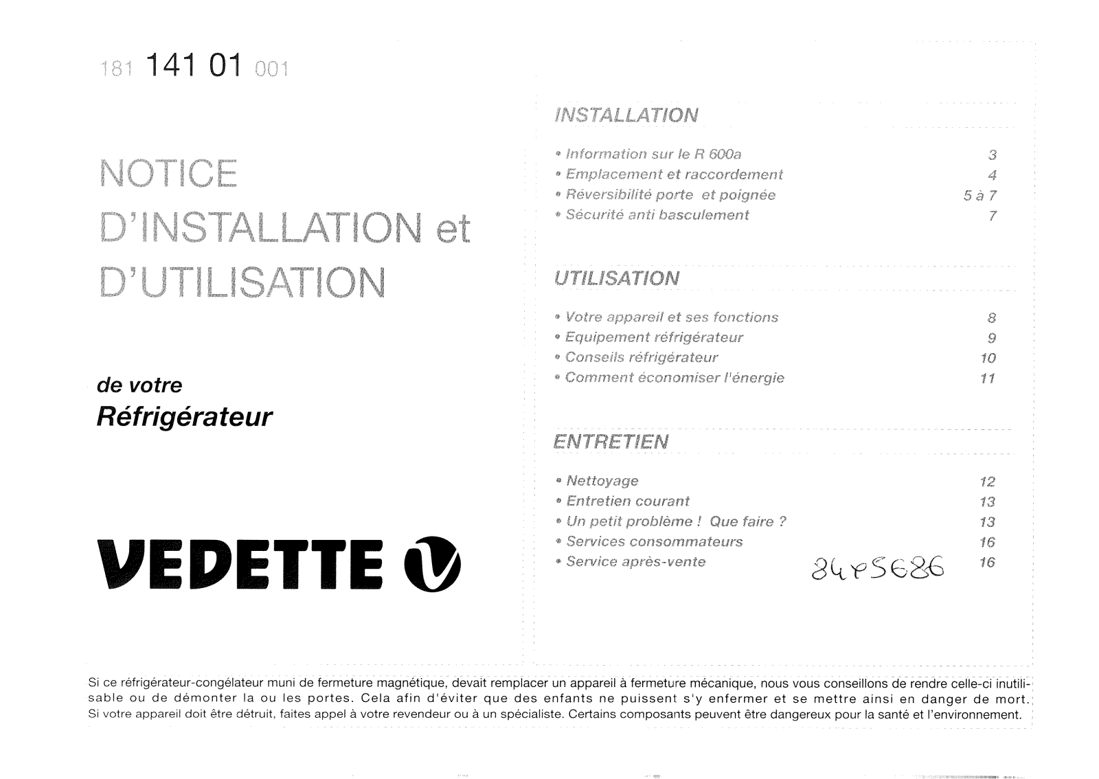 Vedette RSP410, RSP41A User Manual