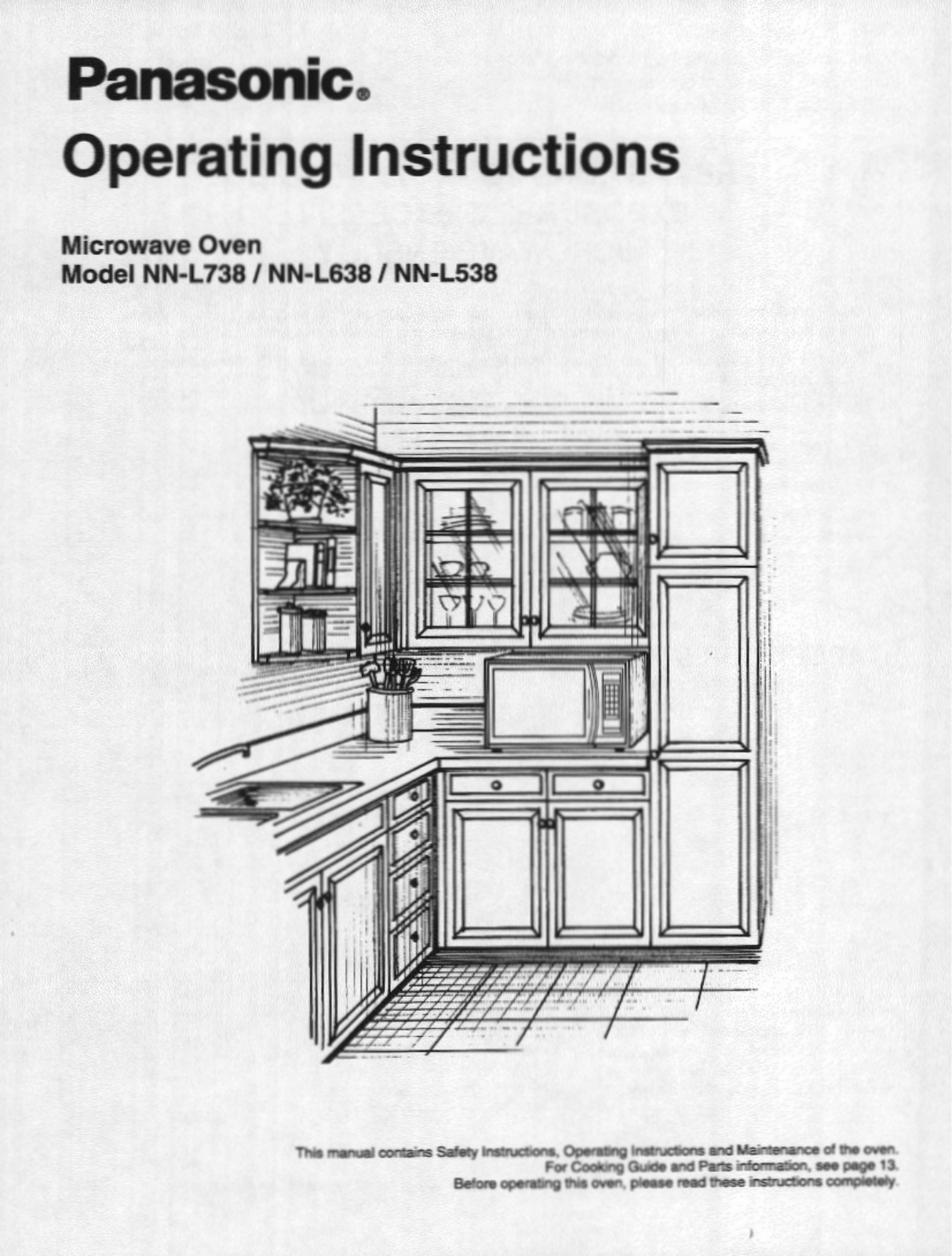 Panasonic Nn-l538, Nn-l638 Owner's Manual