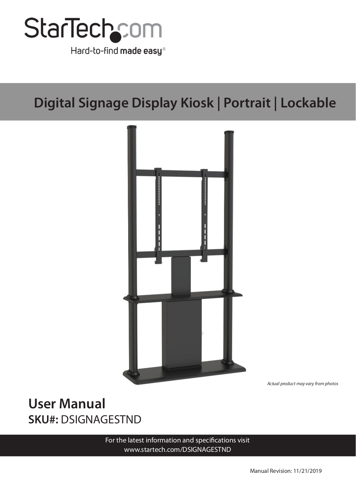 Startech DSIGNAGESTND User Manual