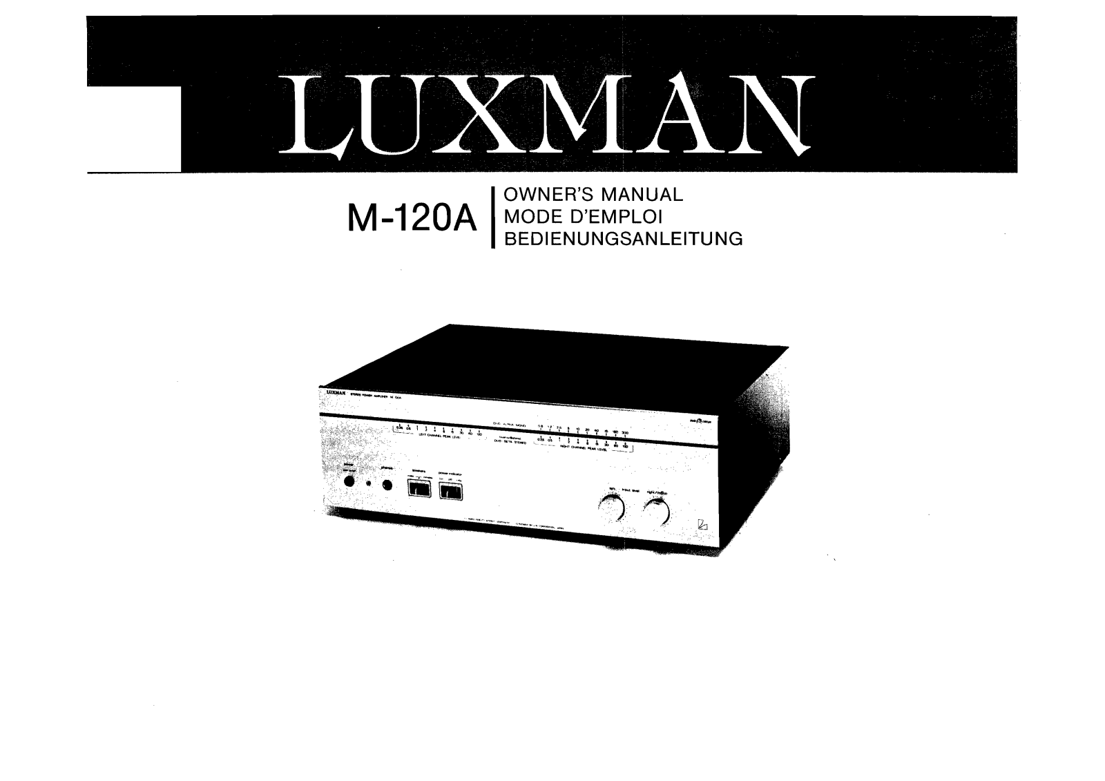 Luxman M-120-A Owners Manual
