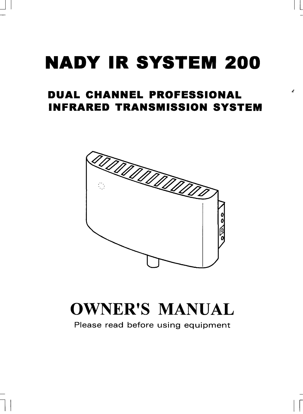 Nady IR-200 operating instructions