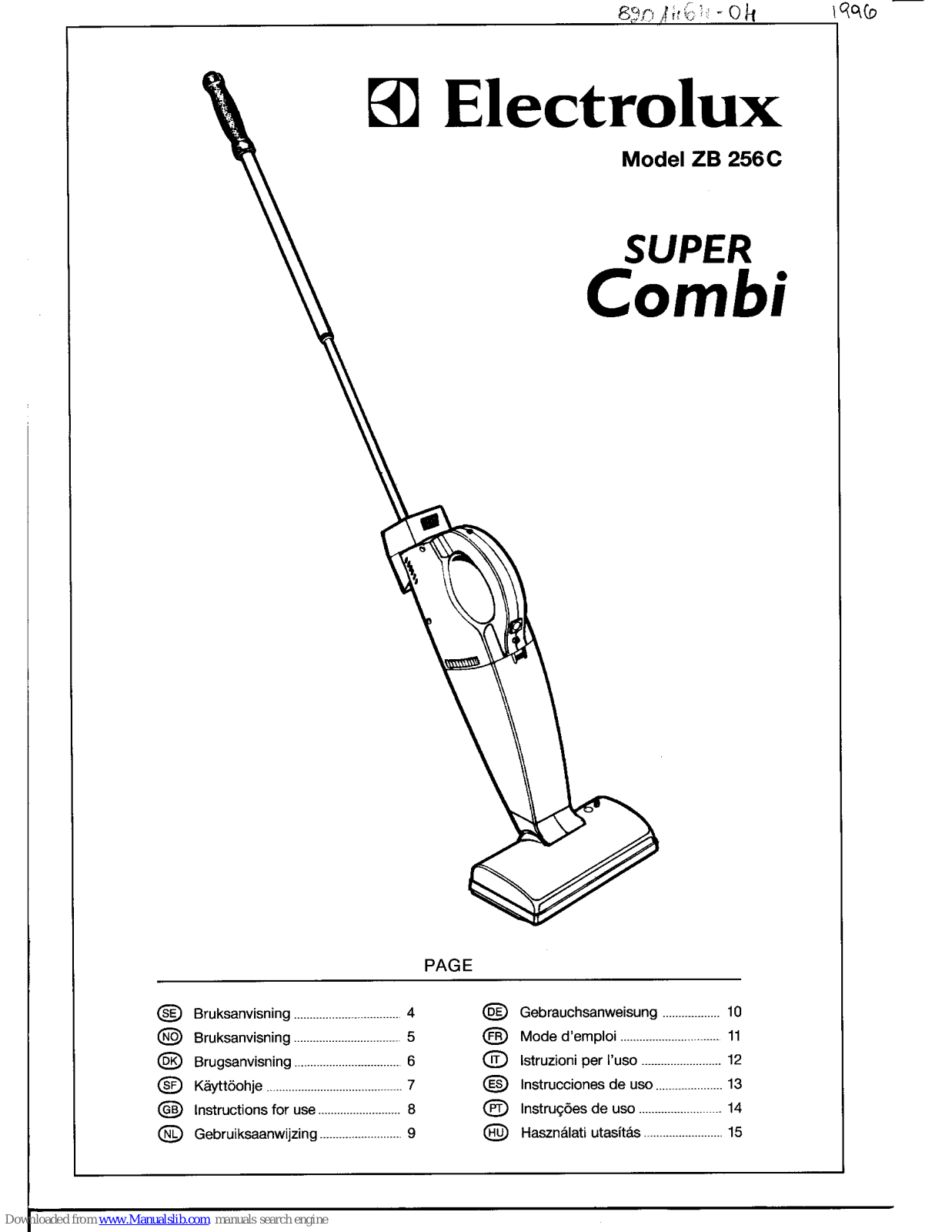 Electrolux UB156C, Super Combi ZB156C Instructions For Use Manual