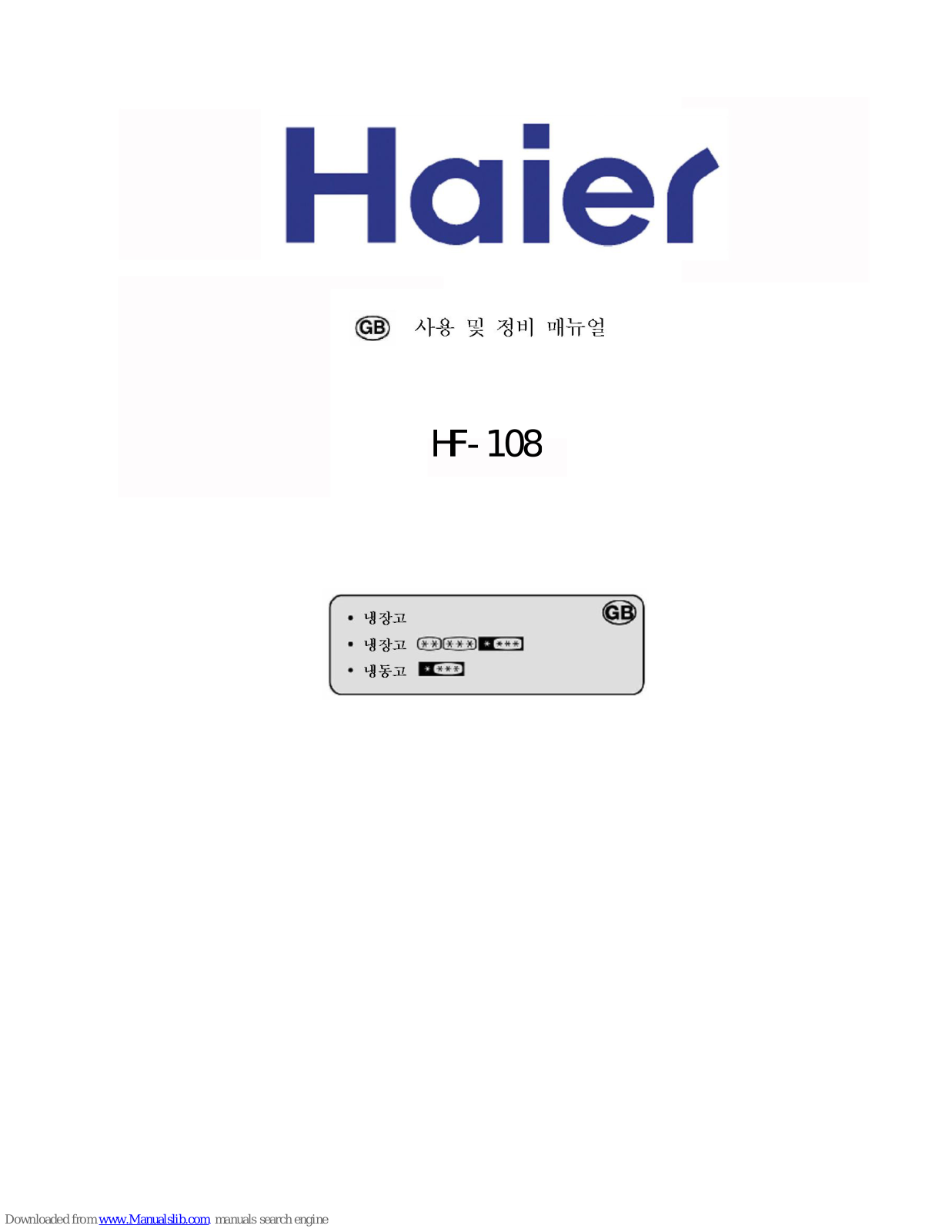 Haier HF-108 User Manual