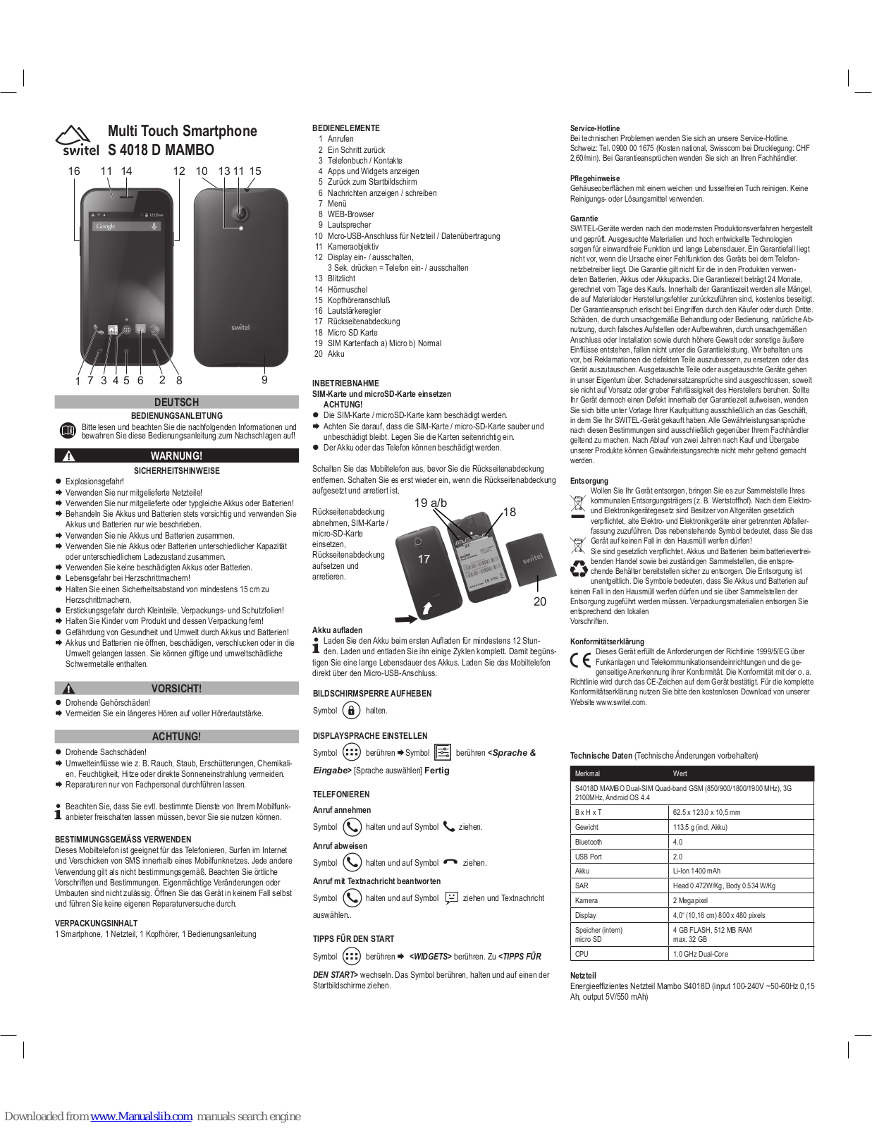 switel S 4018 D MAMBO Operating Instructions Manual