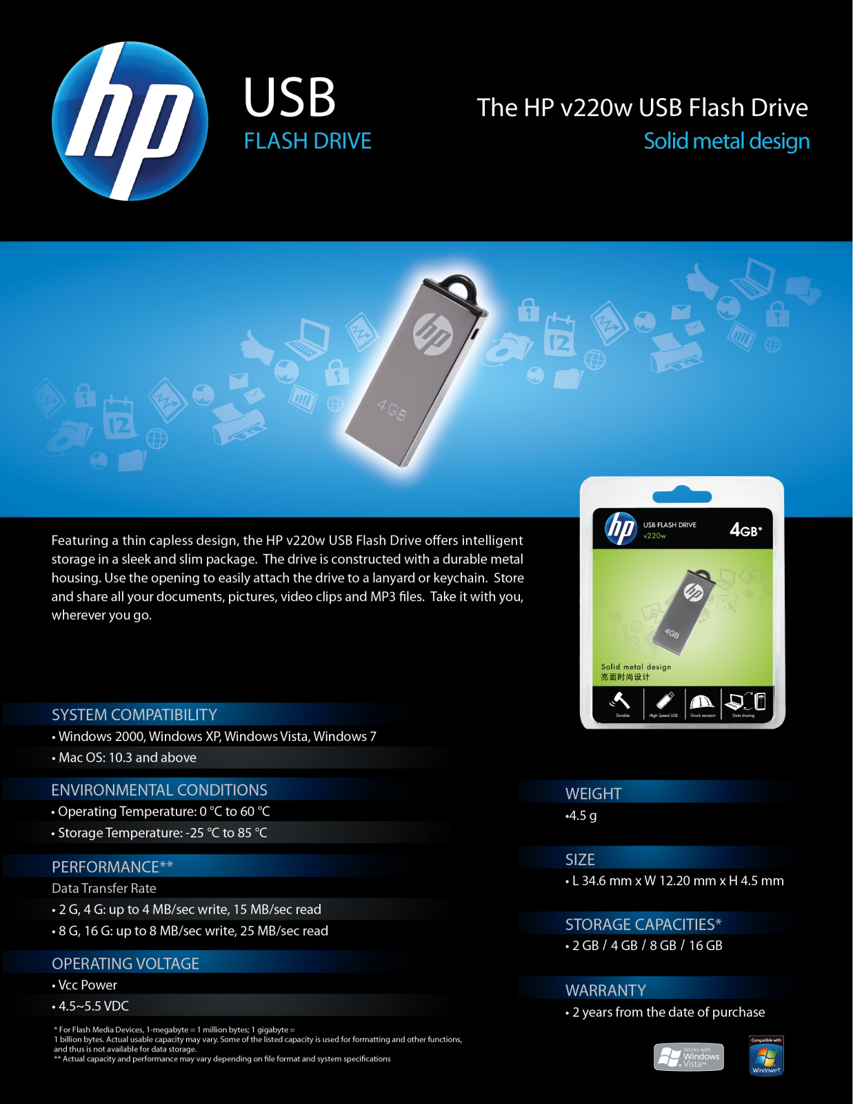 HP v220w Product Information