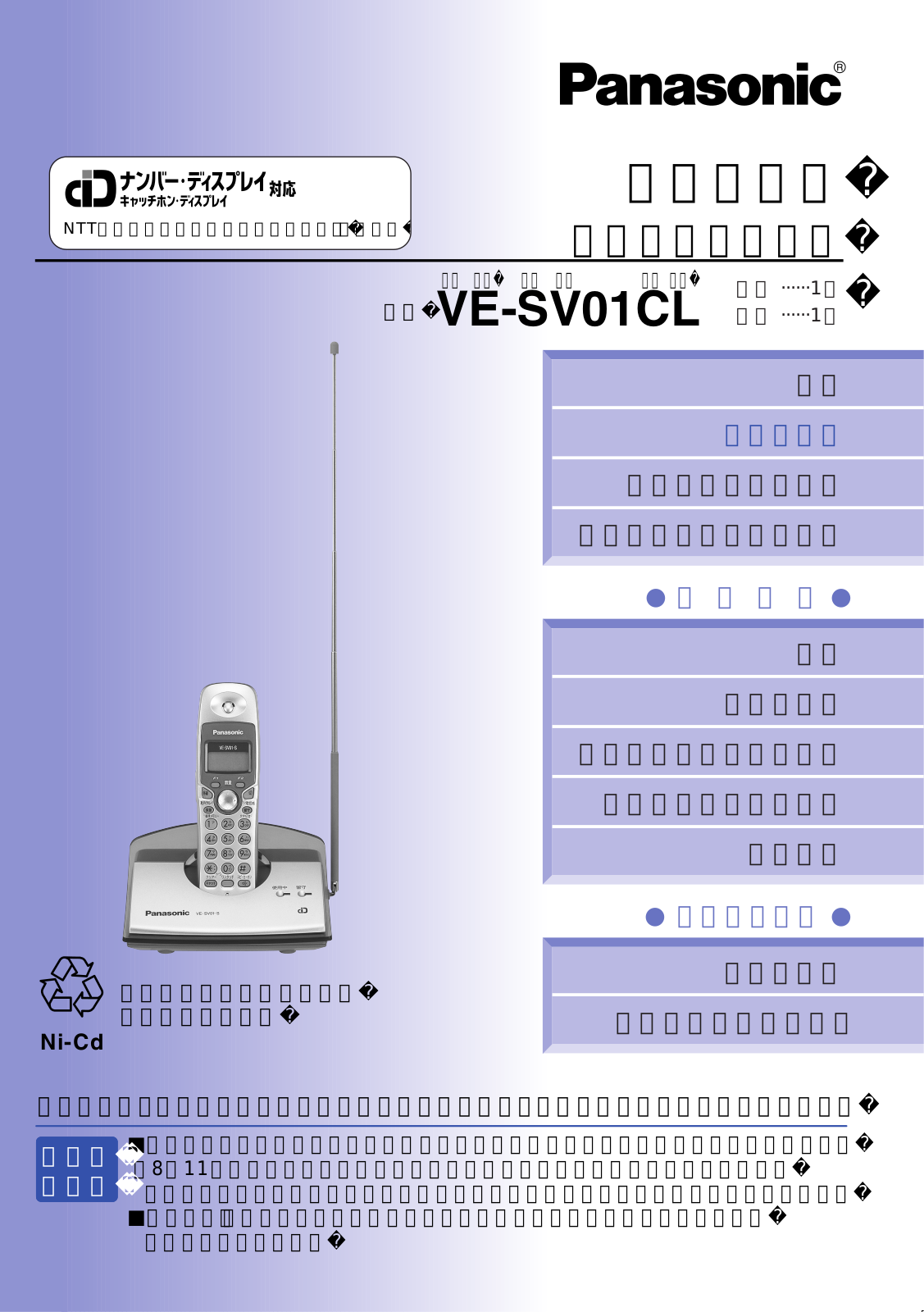 Panasonic VE-SV01CL User Manual