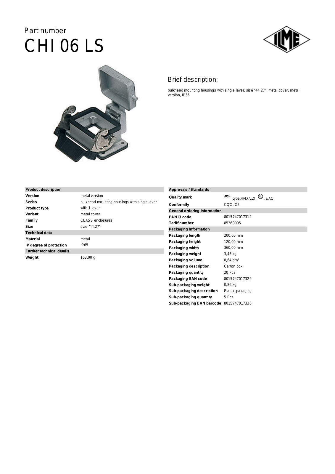 ILME CHI-06LS Data Sheet