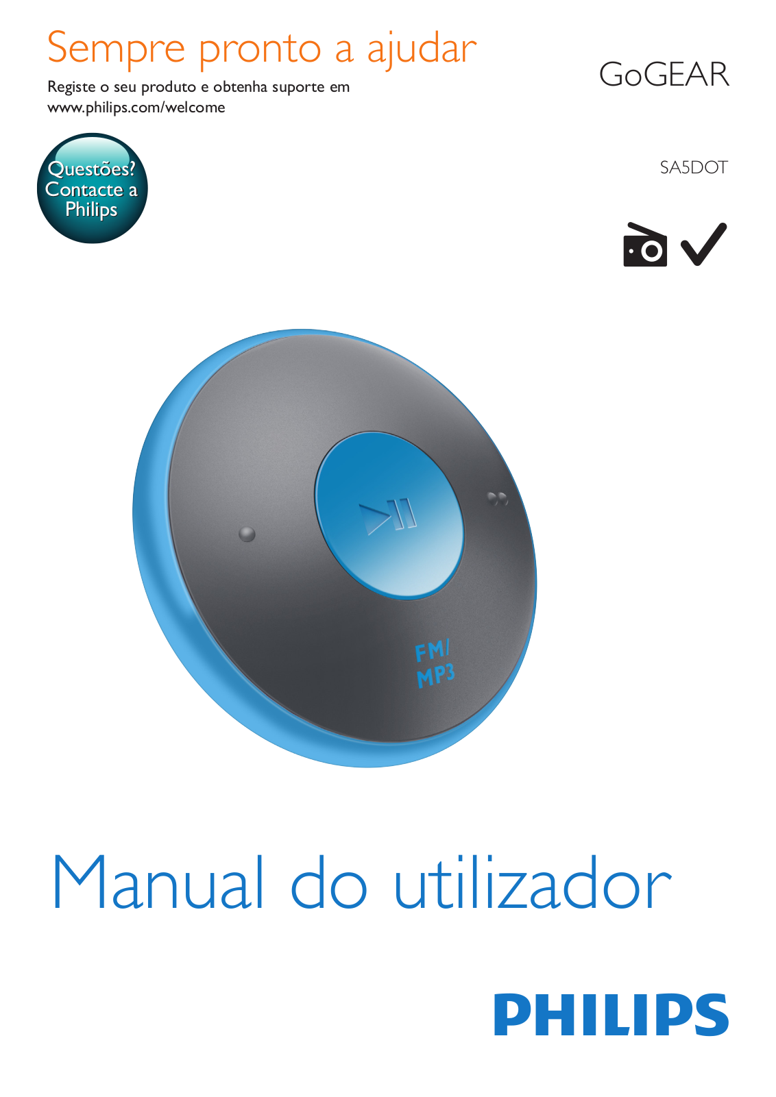 Philips SA5DOT02PF/97, SA5DOT02BF/97, SA5DOT02WF/97 user manual