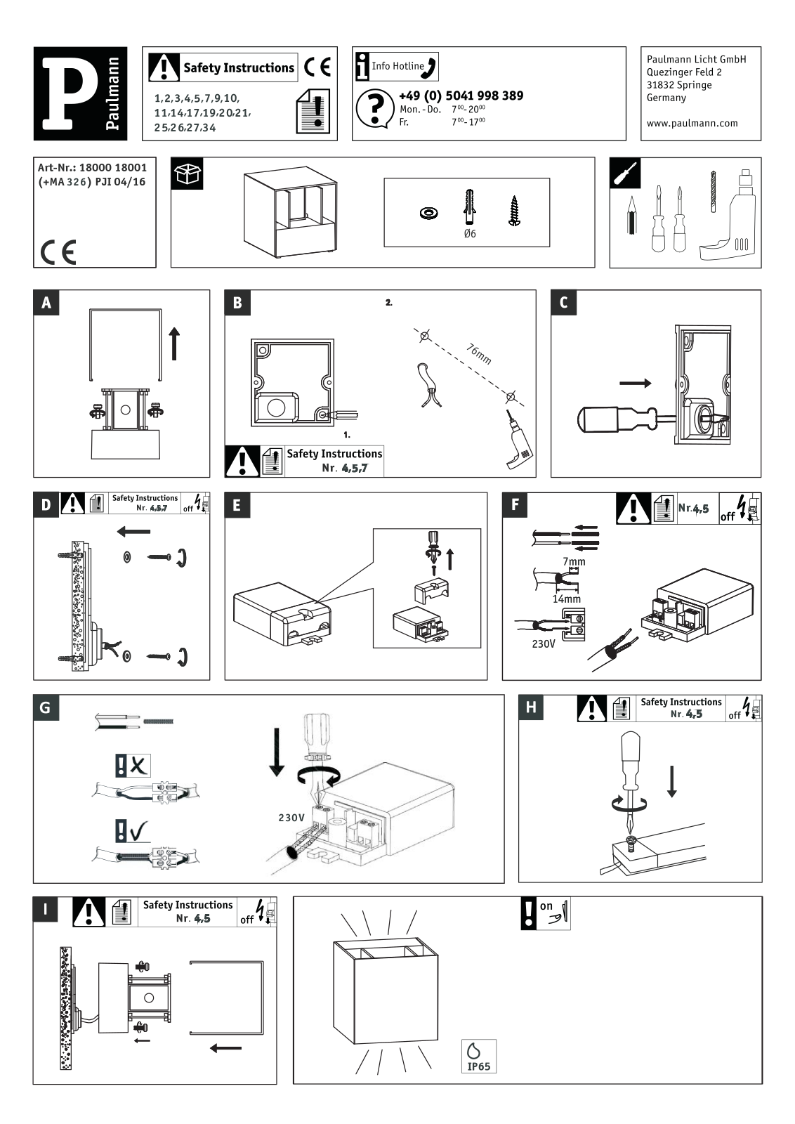 Paulmann 180.00 User Manual